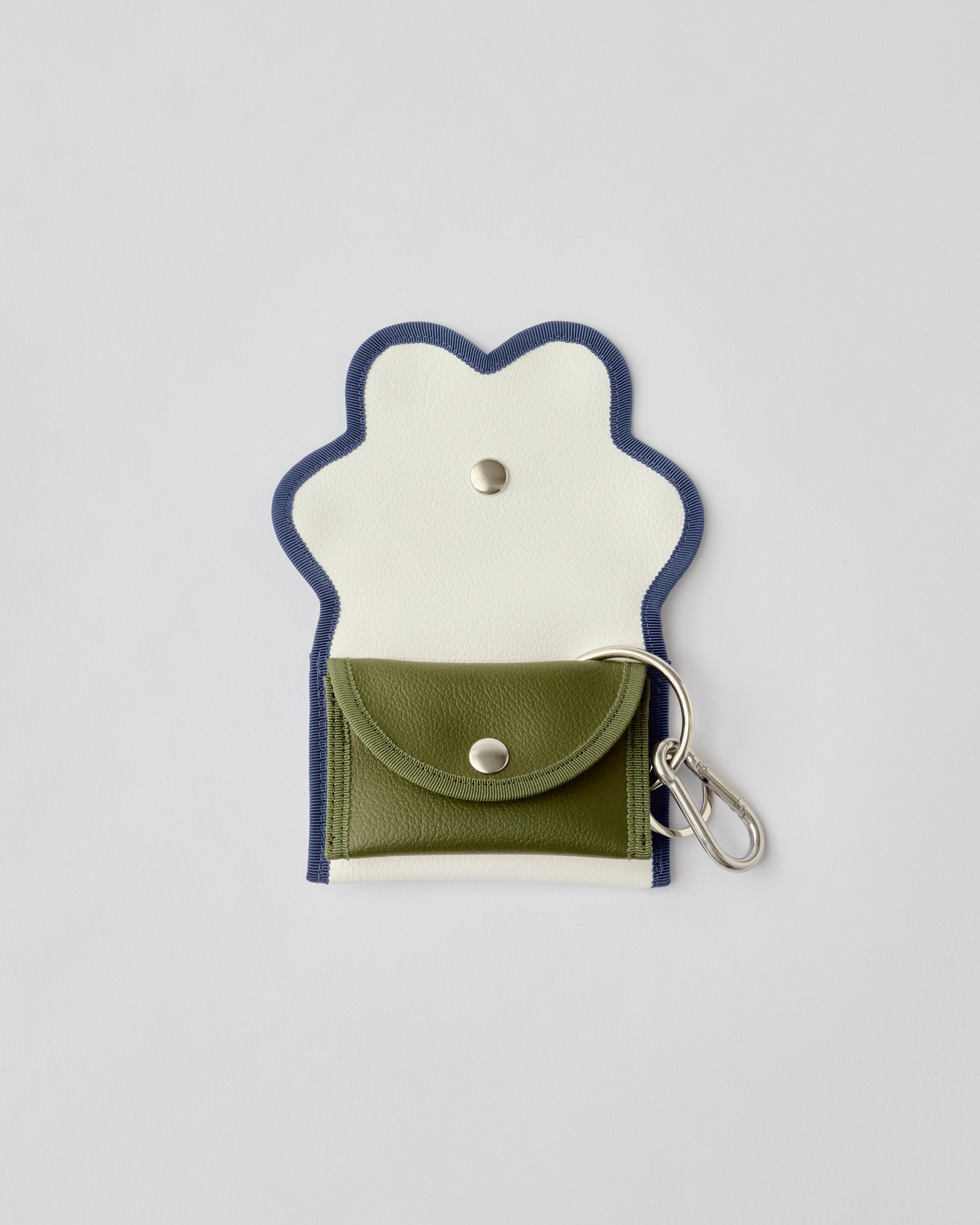 ノリエノモト wave purse パスケース ミニ財布 カラビナ付き カードケース コインケース キーリング付き コンパクト 通勤 通学 ユニセックス ギフト Dカン付き