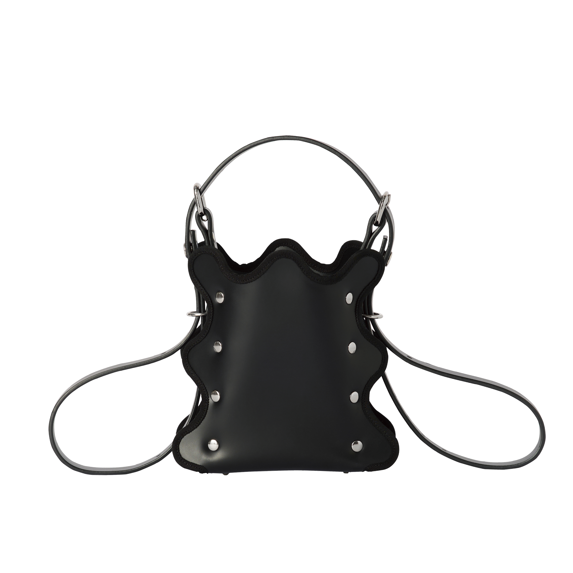 nori enomoto mardi matin petit 3WAY仕様のレザーバッグ。ハンド・ショルダー・クロスボディに対応。ロゴ入りアジャスタブルベルト付き。