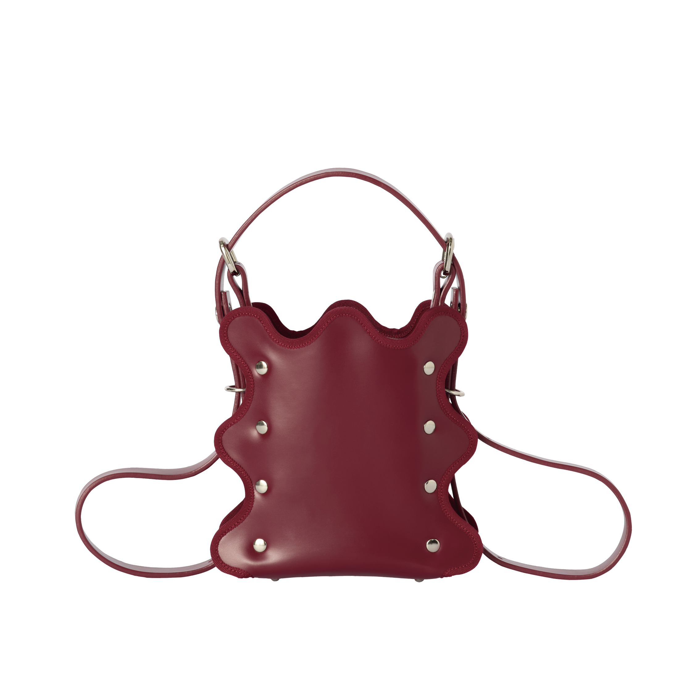 nori enomoto mardi matin petit 3WAY仕様のレザーバッグ。ハンド・ショルダー・クロスボディに対応。ロゴ入りアジャスタブルベルト付き。