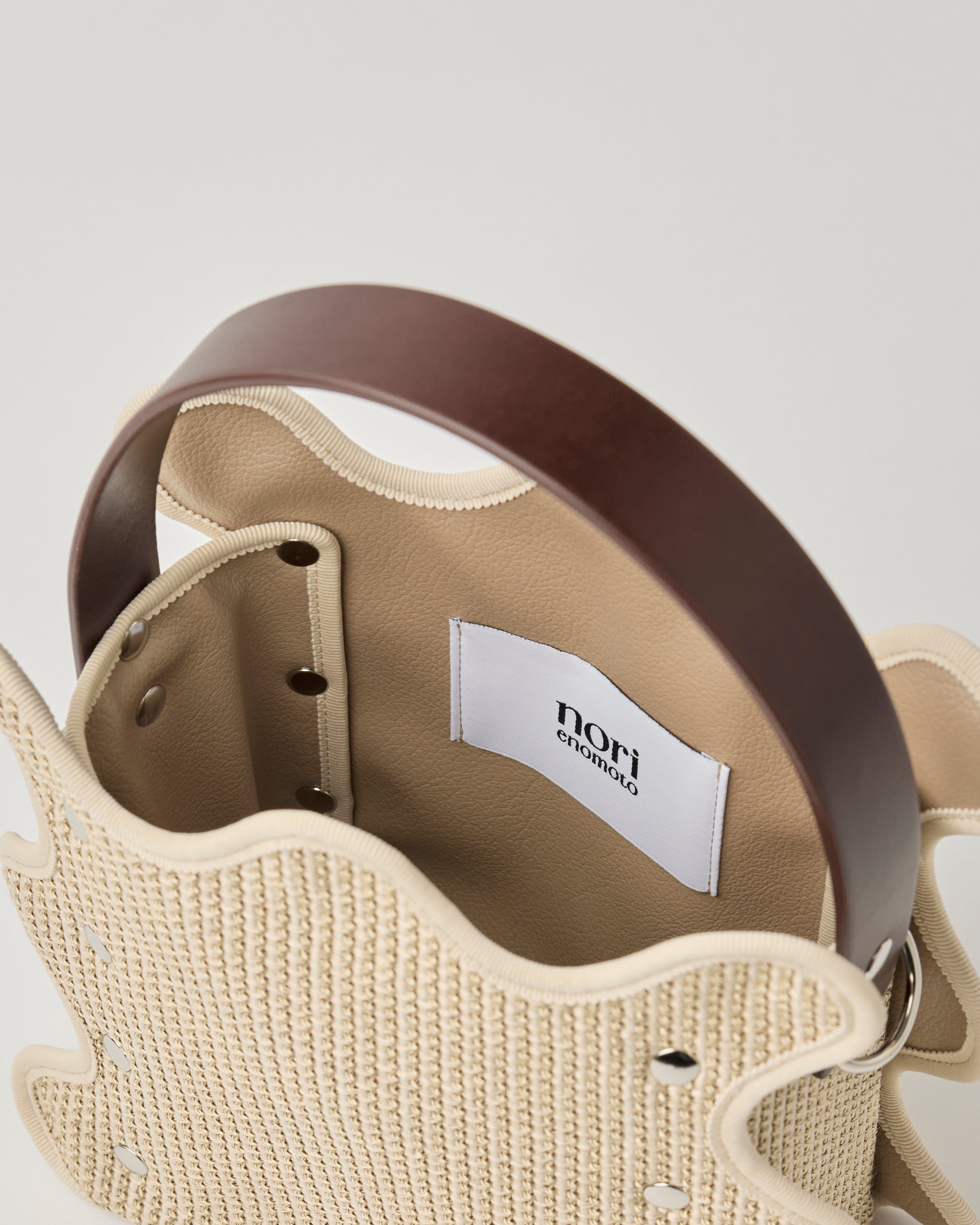 ノリエノモト mardi matin rattan series バケットバッグ ミニバッグ ショルダーバッグ クロスボディ チェーン付き 350mlペットボトル収納可能 Dカン付き ラタン調デザイン