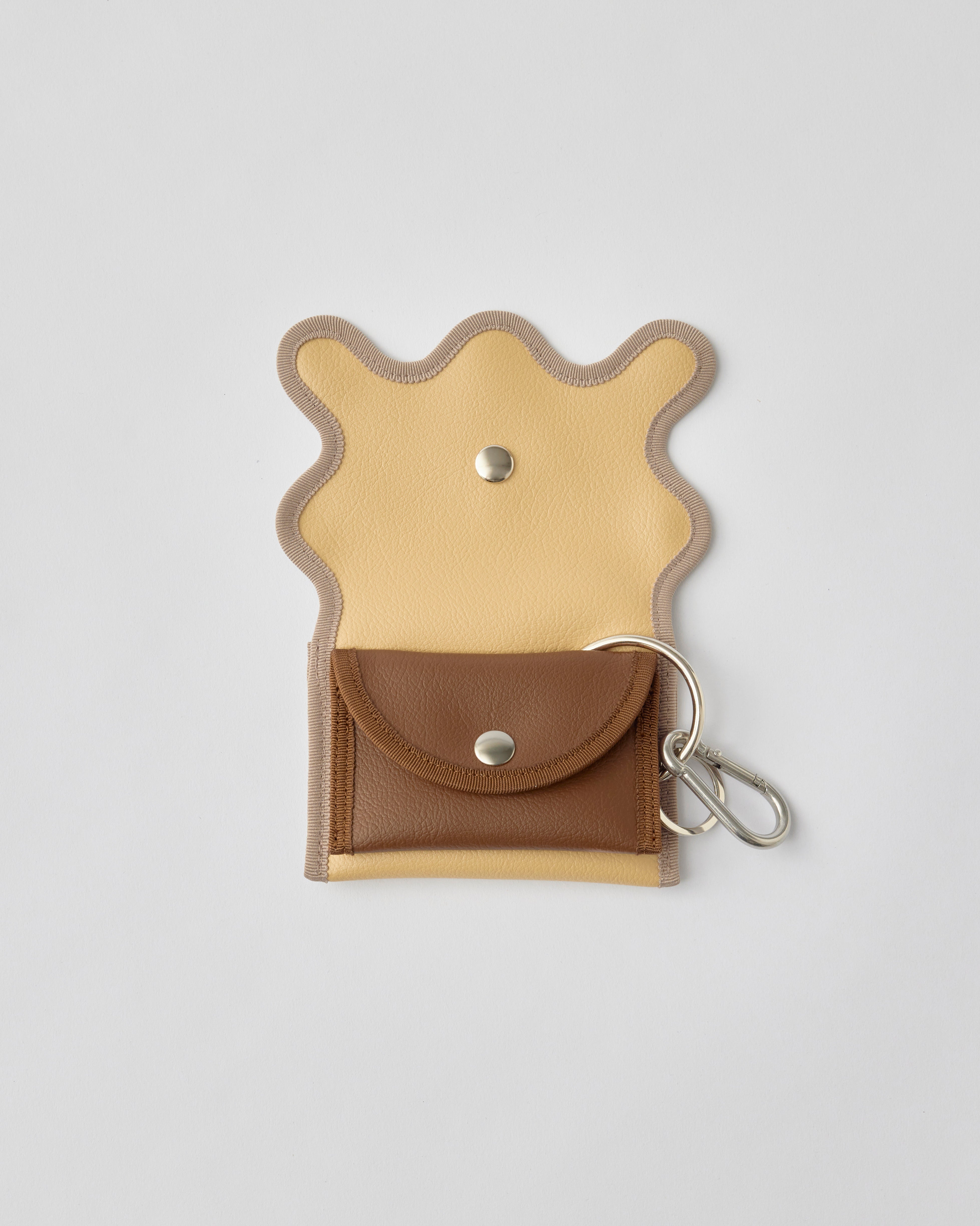 ノリエノモト wave purse パスケース ミニ財布 カラビナ付き カードケース コインケース キーリング付き コンパクト 通勤 通学 ユニセックス ギフト Dカン付き