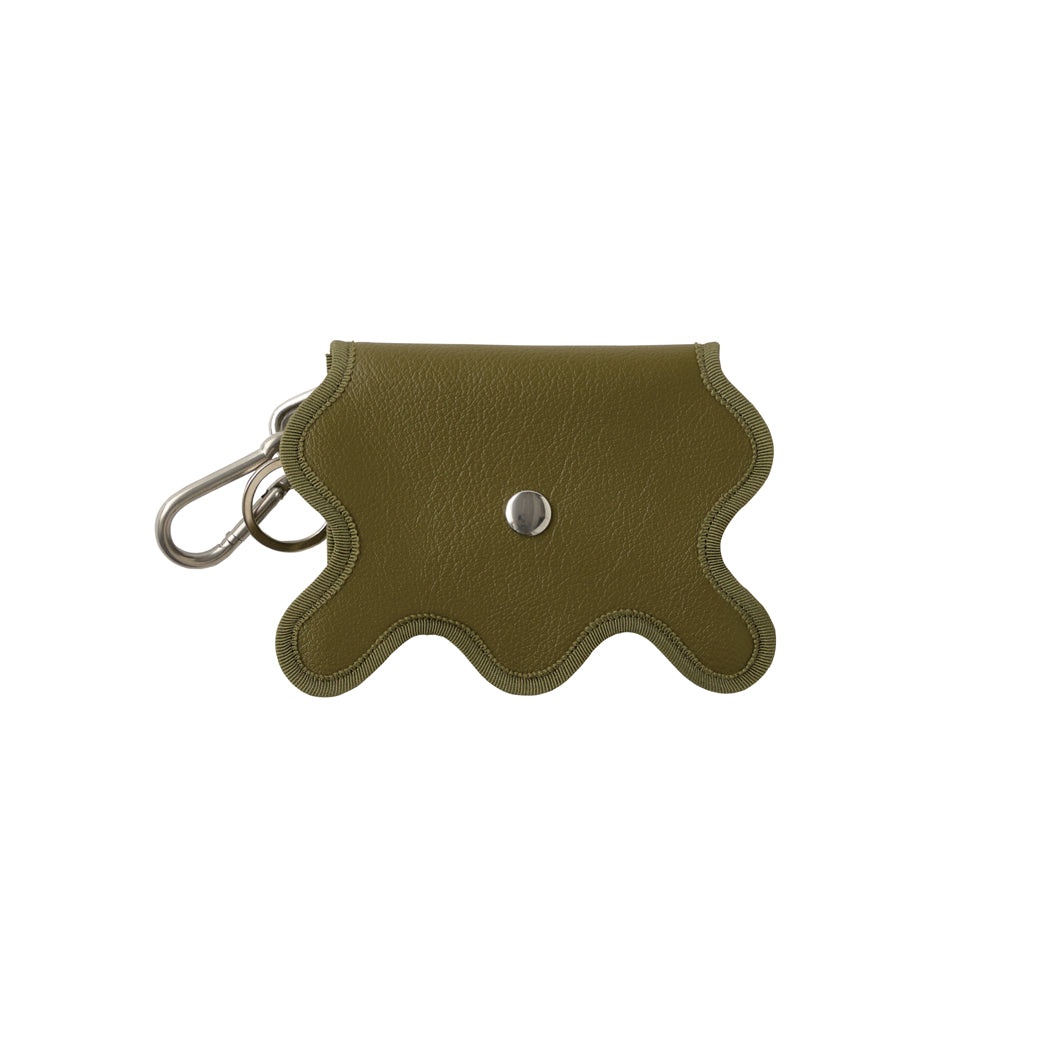 nori enomoto wave purse 2つのポケットとカラビナ付きの多機能パスケース。ギフトに最適なコンパクトなデザイン。ユニセックスでミニ財布としても活躍。