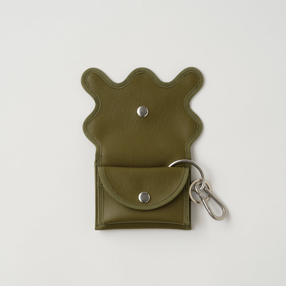 nori enomoto wave purse 2つのポケットとカラビナ付きの多機能パスケース。ギフトに最適なコンパクトなデザイン。ユニセックスでミニ財布としても活躍。