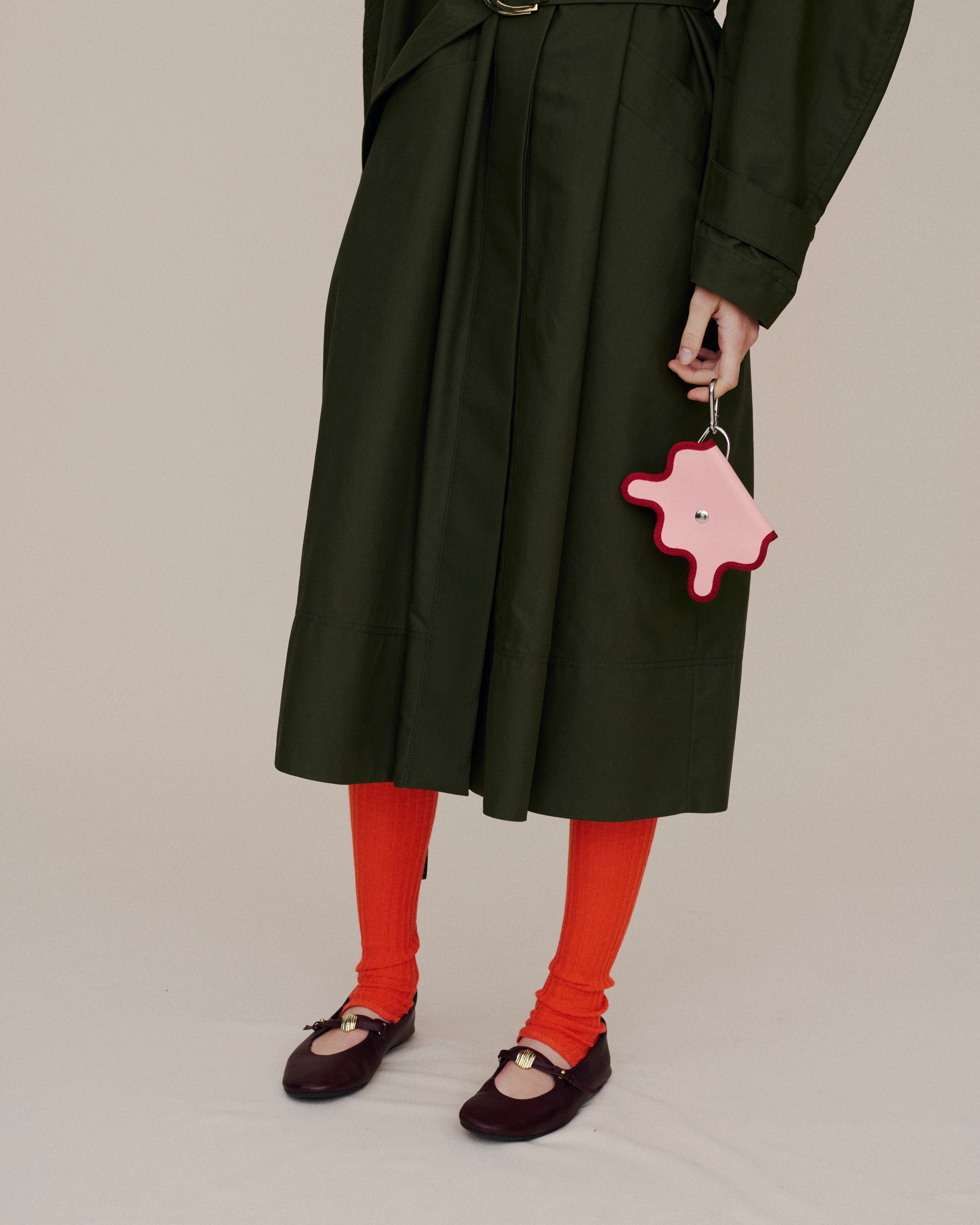 【専用】norienomoto wave purse rose pink wave purse / rose pink × olive – nori enomoto