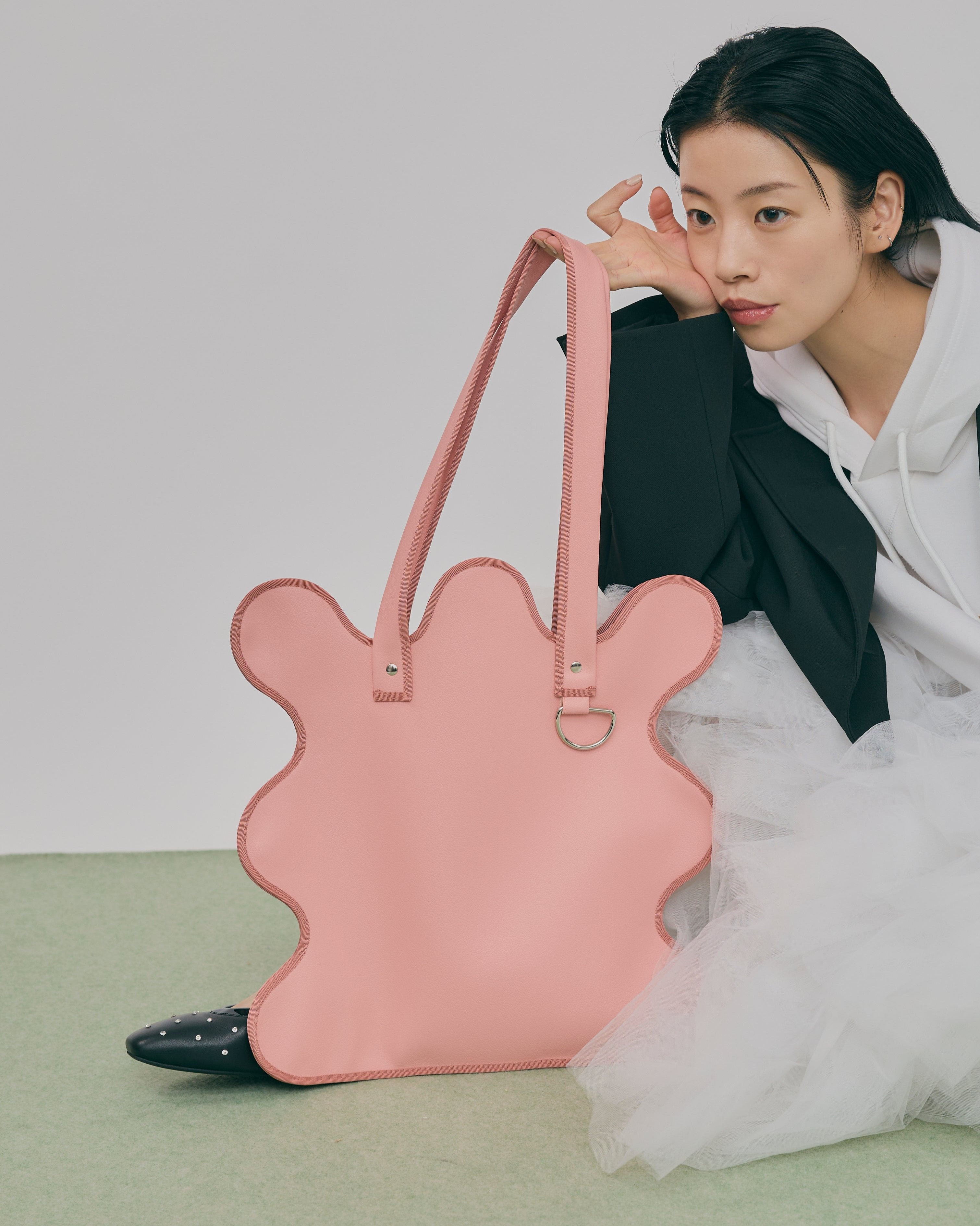 wave tote bag / rose pink