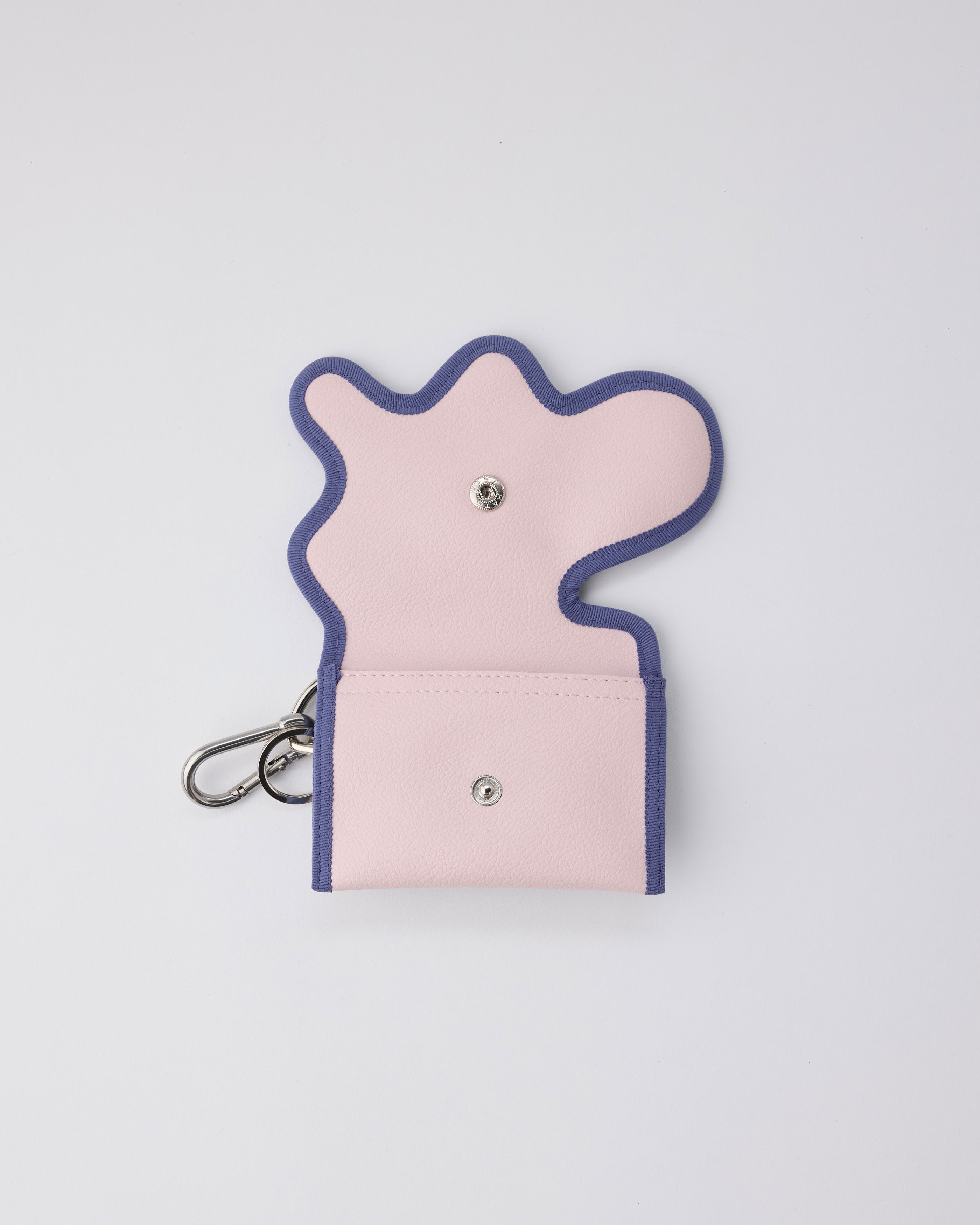 broken wave purse A / powder pink × moss green – nori enomoto