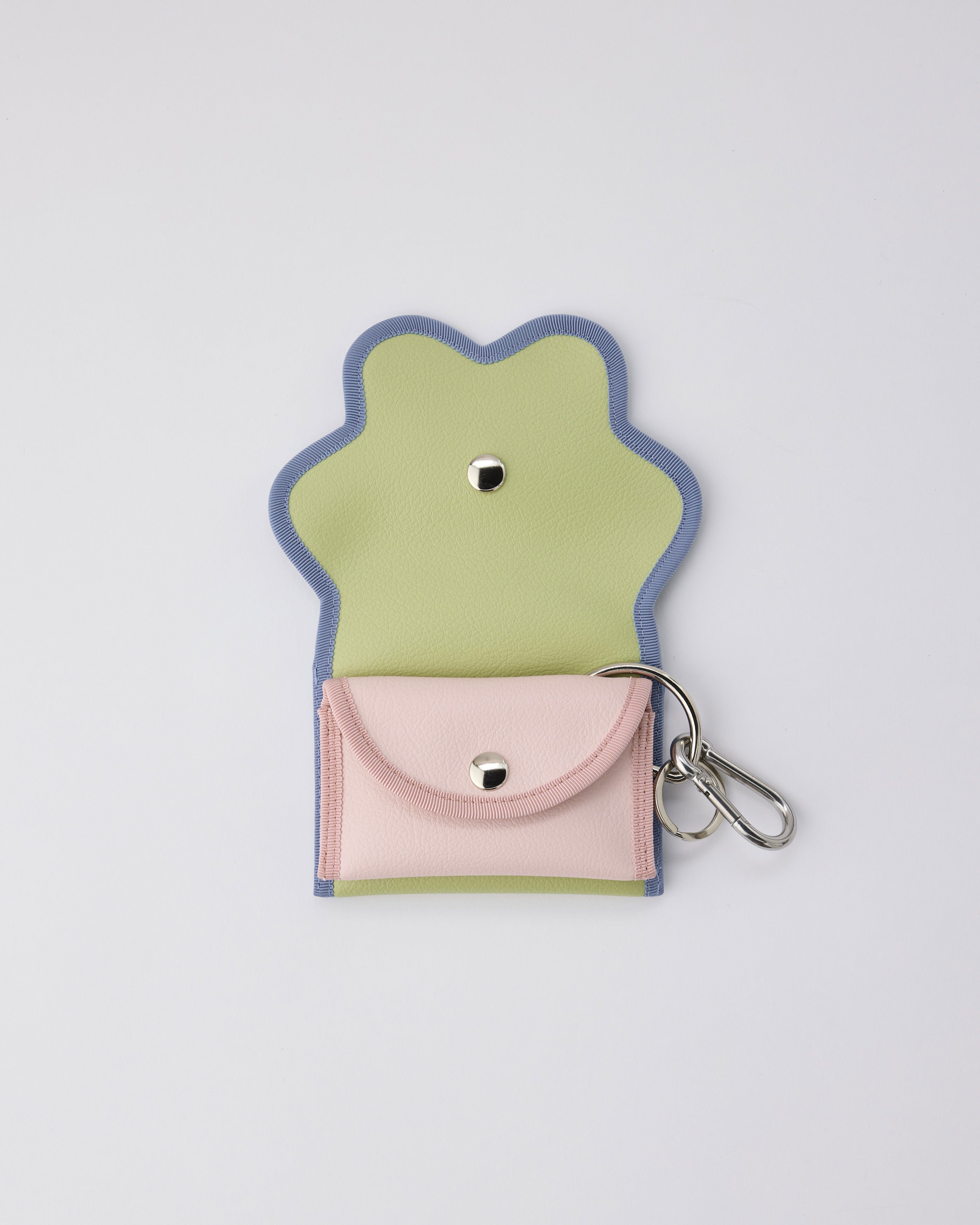 broken wave purse B / pistachio × powder pink – nori enomoto