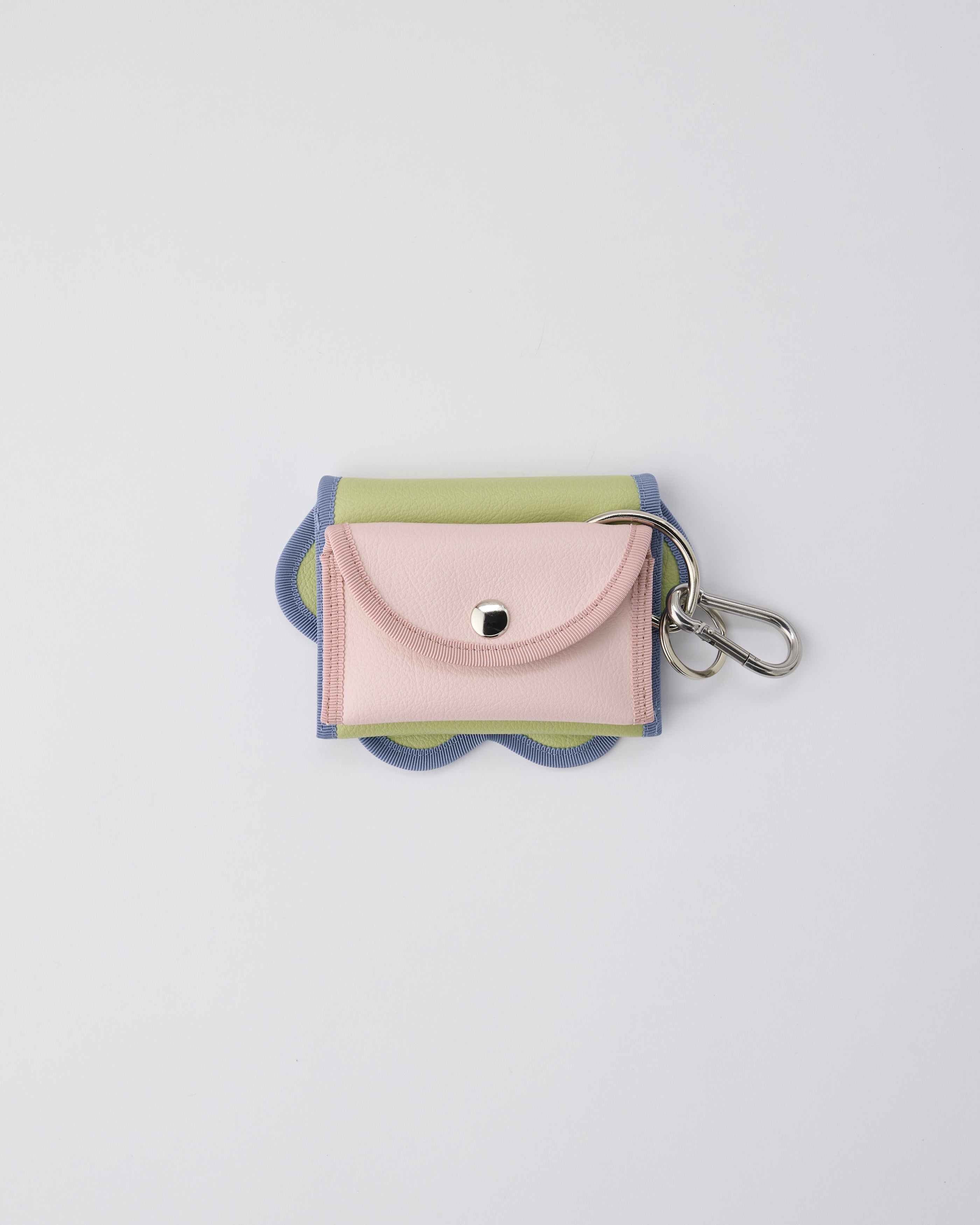 broken wave purse B / pistachio × powder pink – nori enomoto