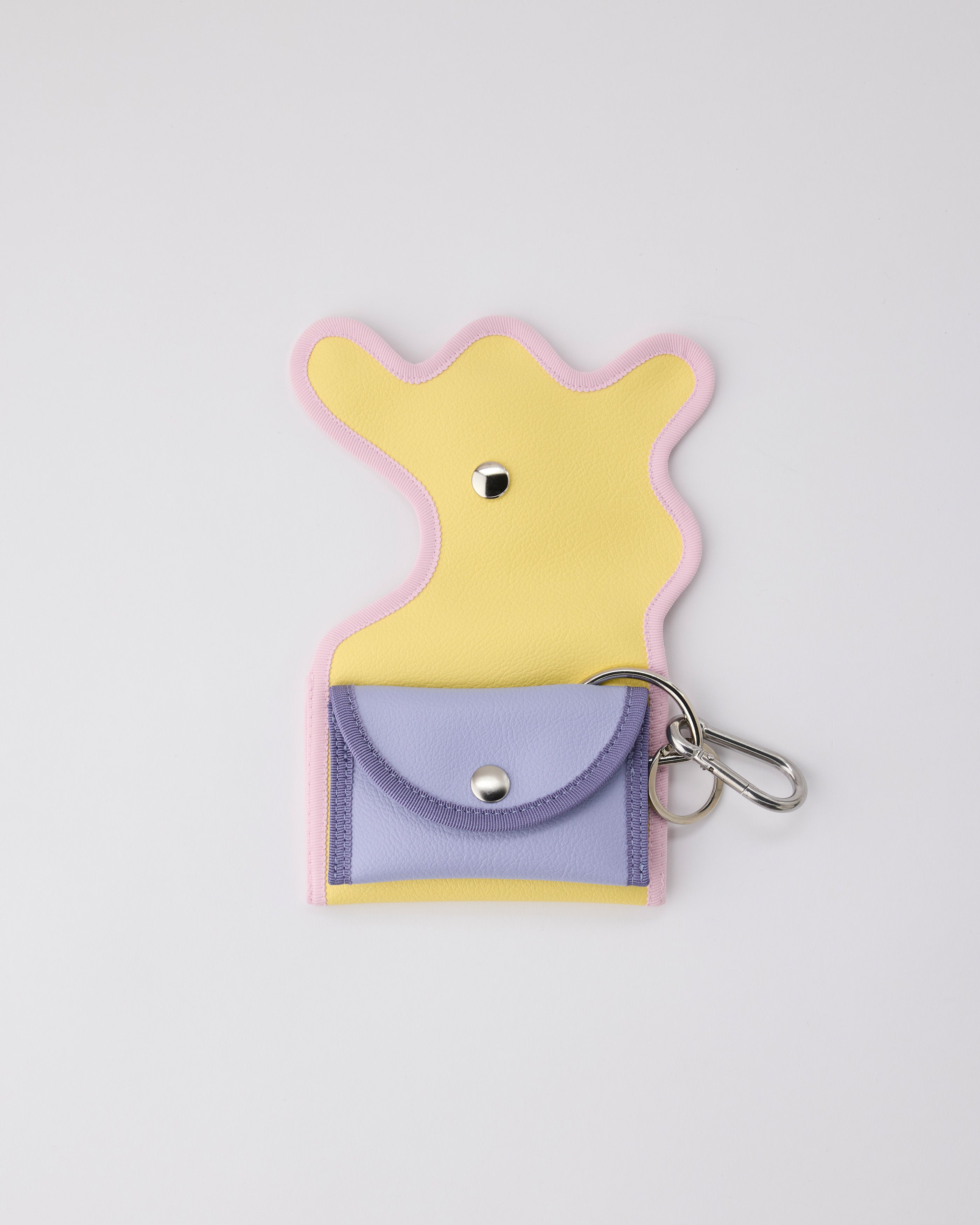 broken wave purse C / lemon yellow × iris – nori enomoto