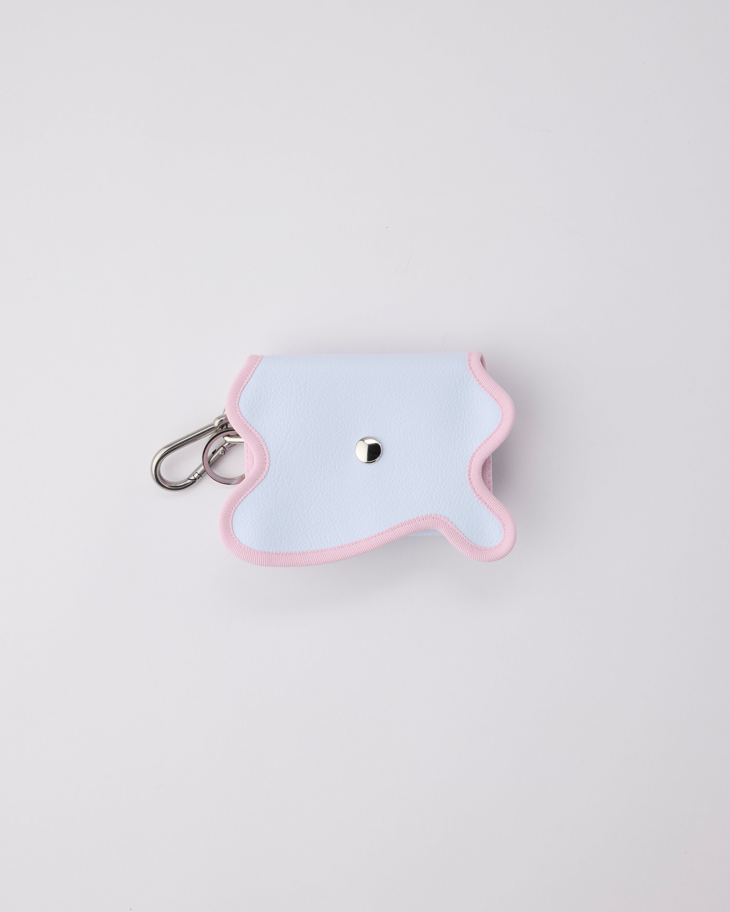 broken wave purse D / white blue × pansy – nori enomoto