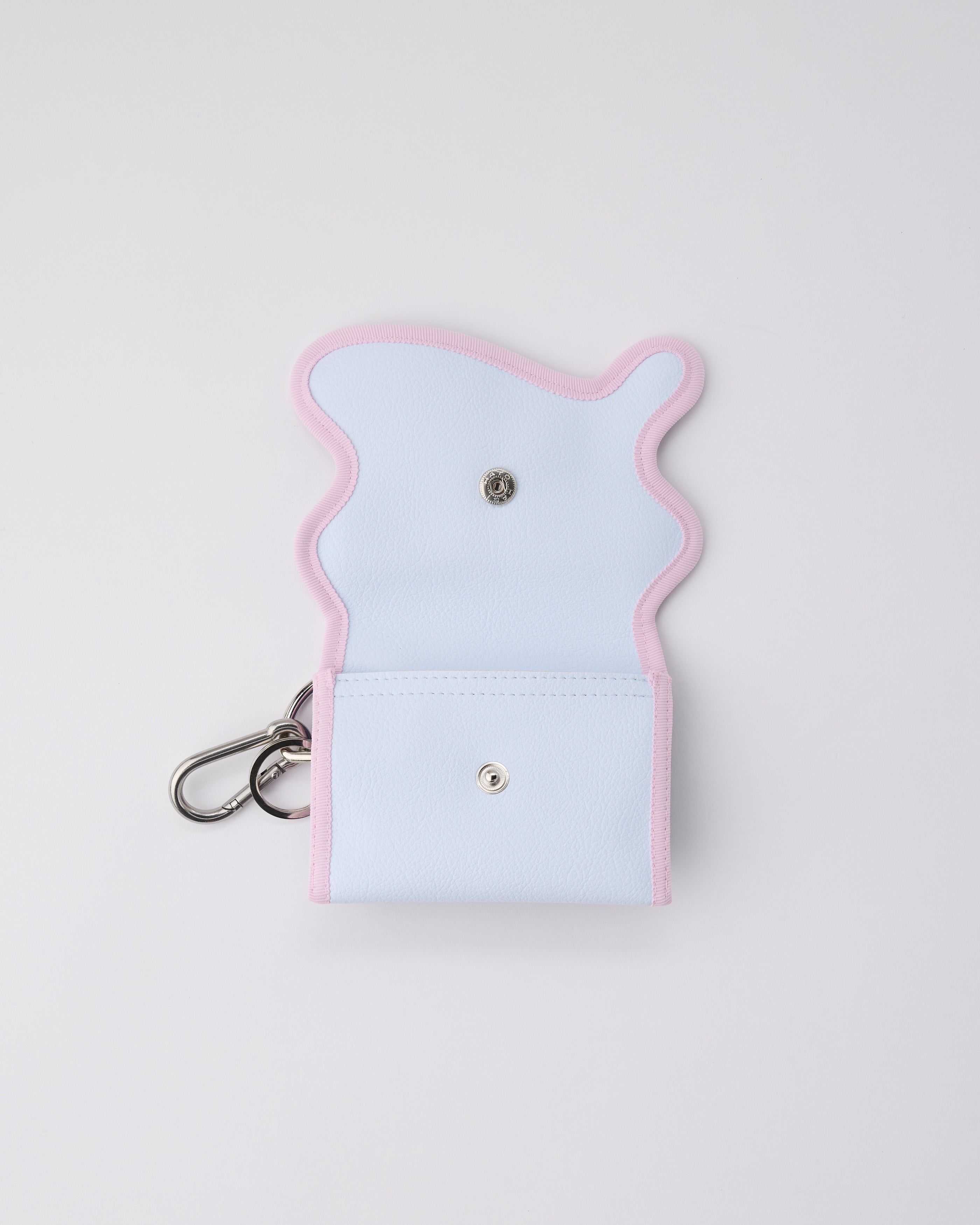 broken wave purse D / white blue × pansy – nori enomoto