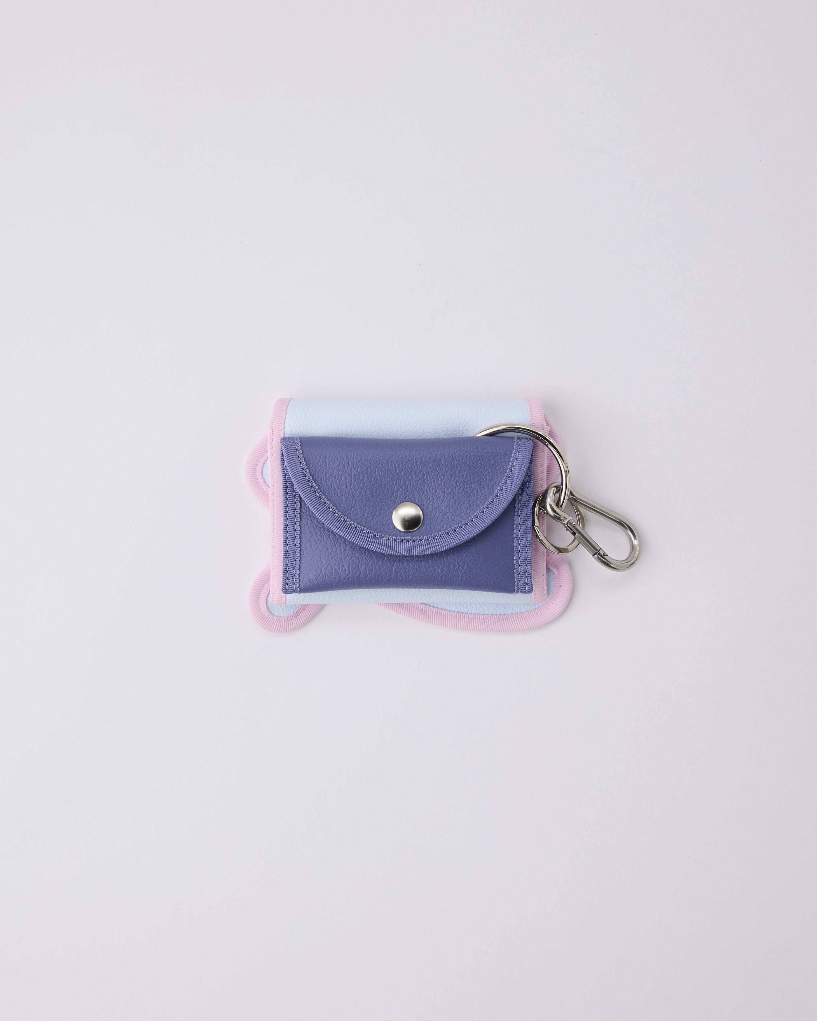 broken wave purse D / white blue × pansy – nori enomoto