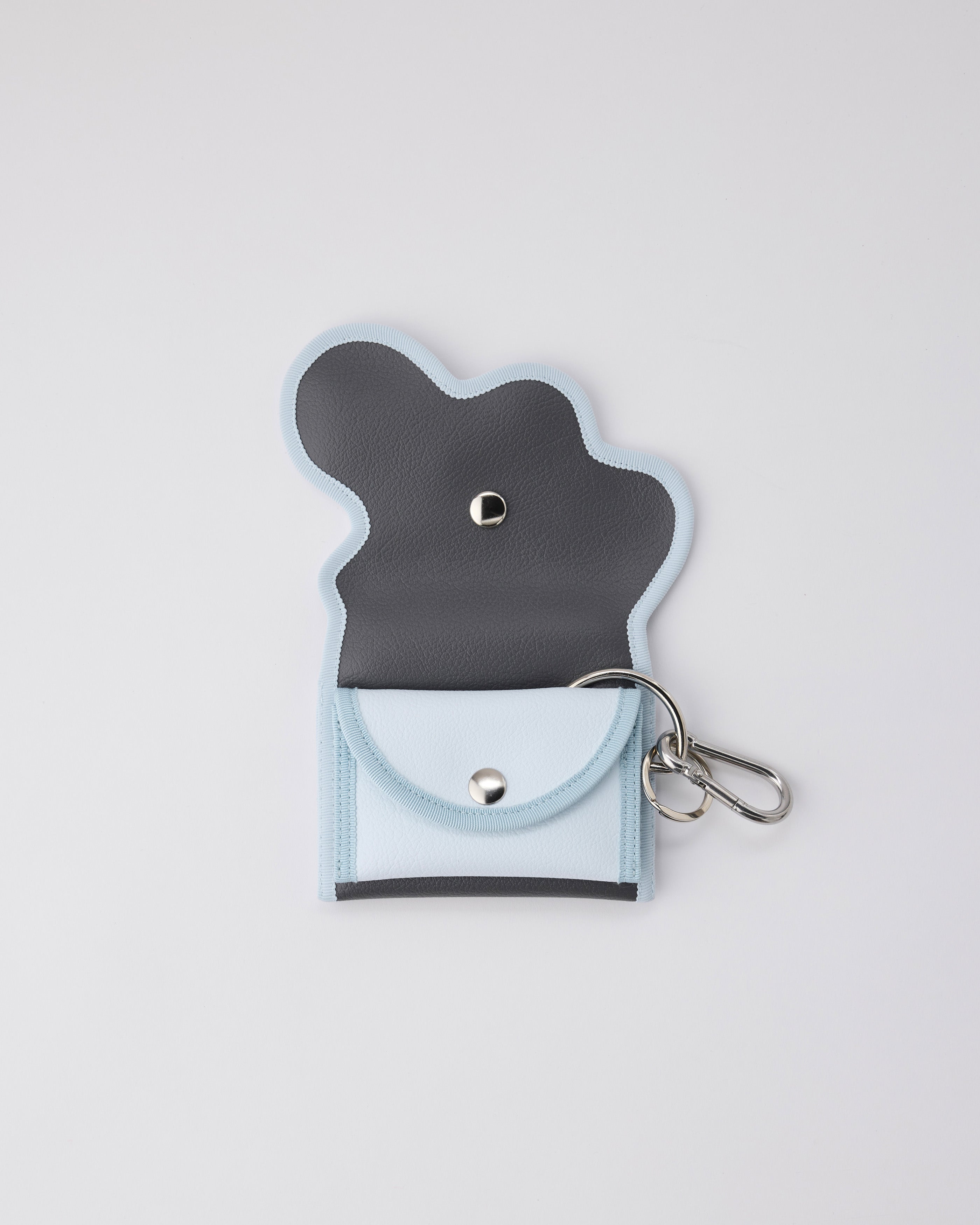 broken wave purse E / charcoal gray × white blue – nori enomoto