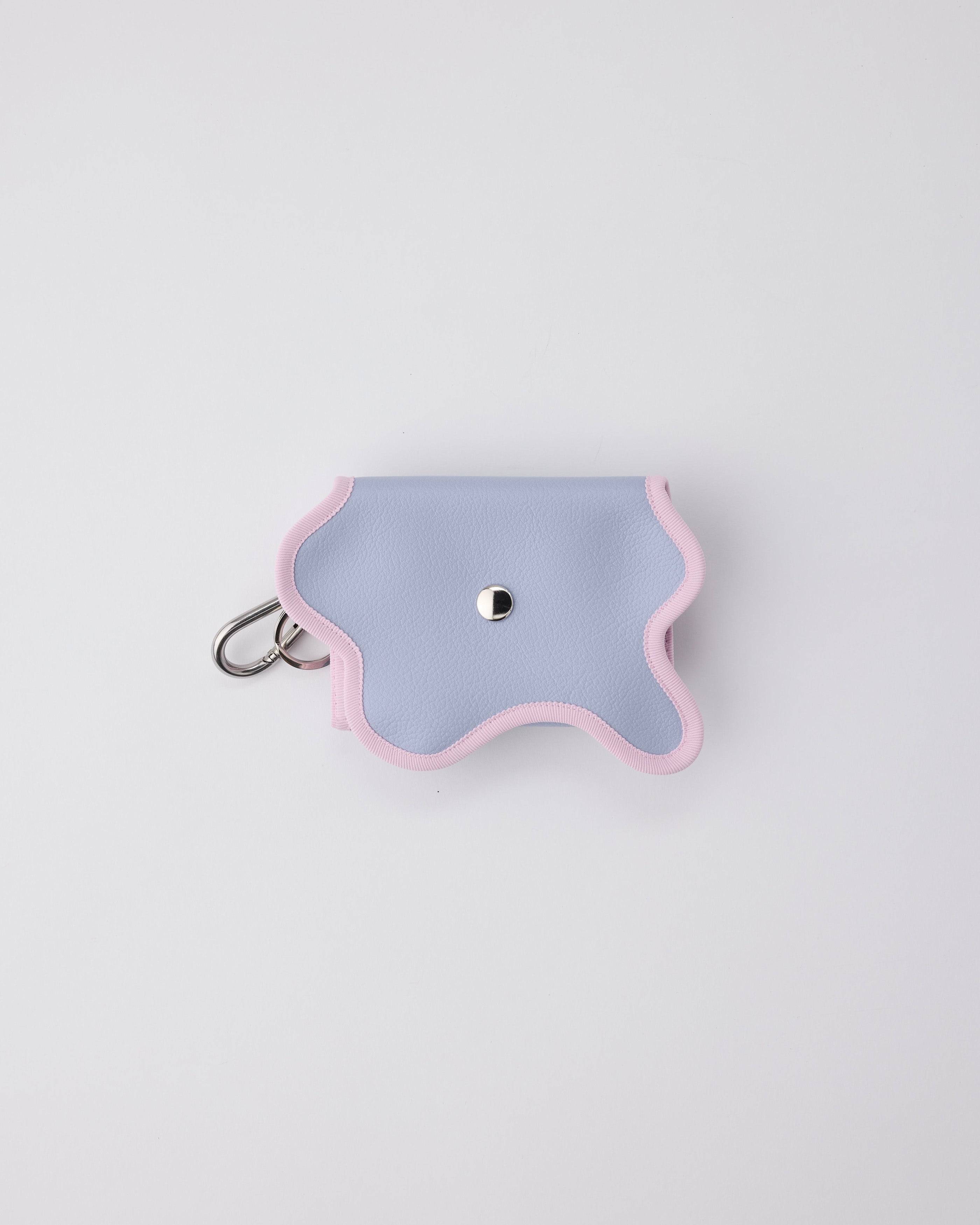 broken wave purse H / ecru beige × teal – nori enomoto