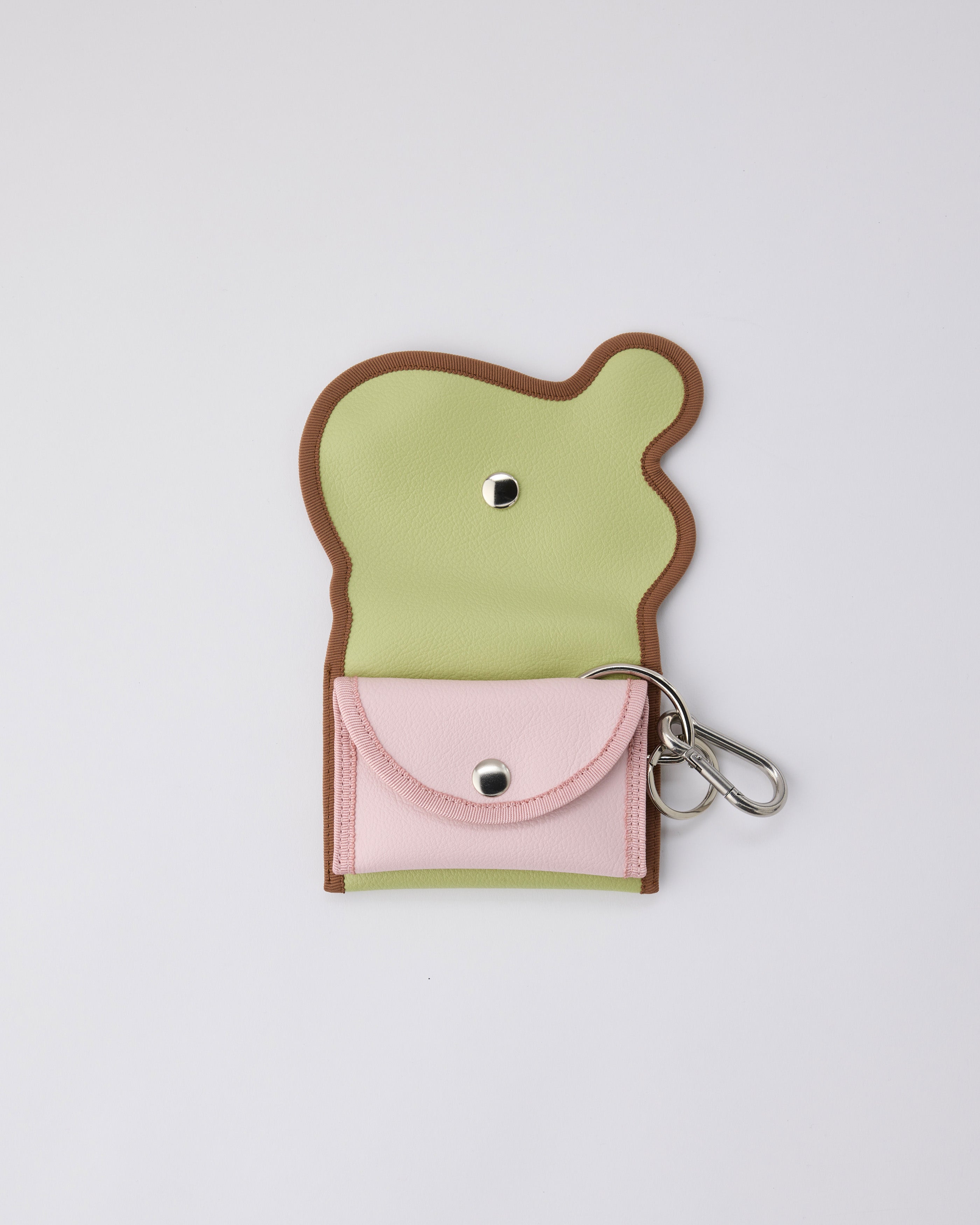broken wave purse I / pistachio × powder pink – nori enomoto