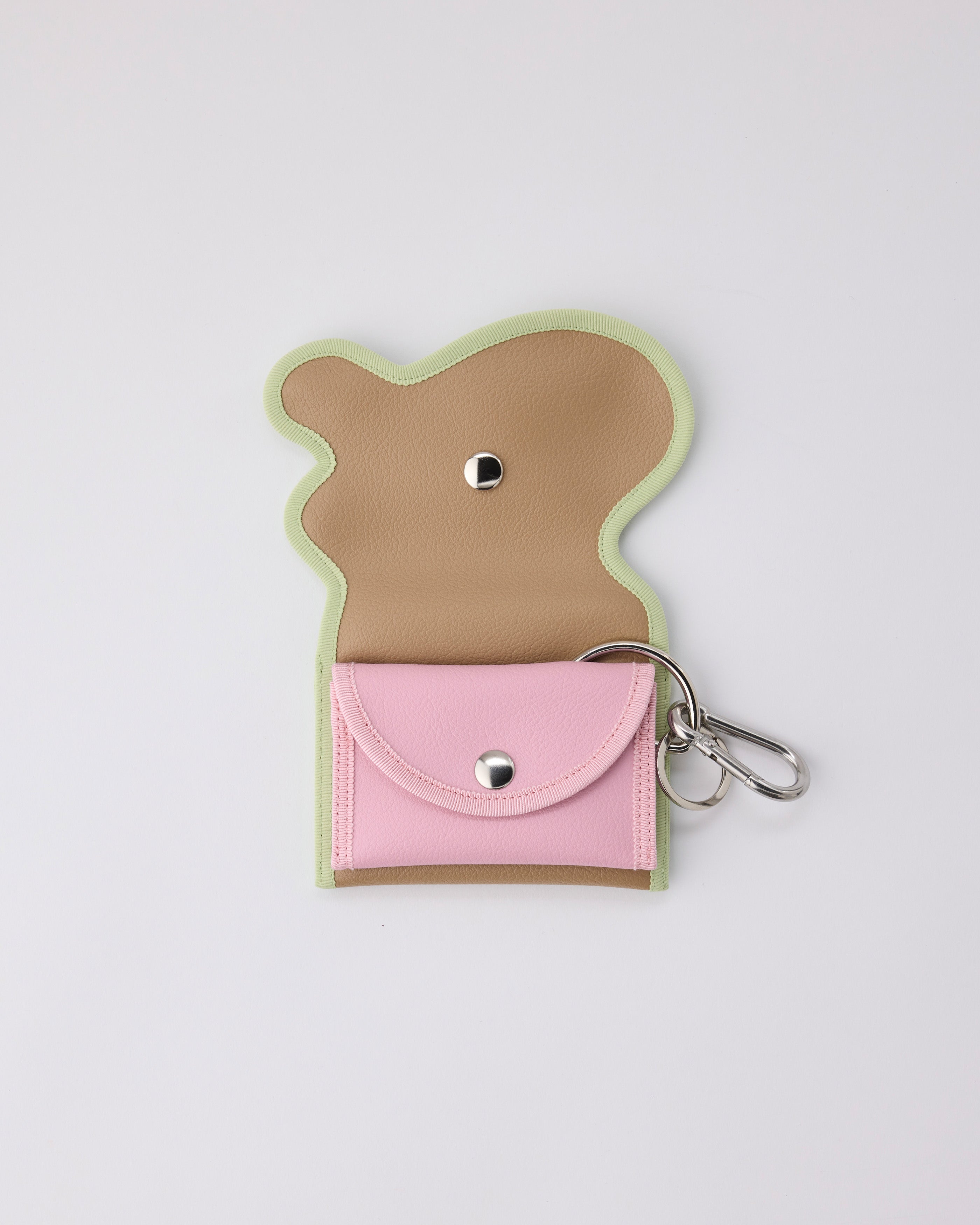 broken wave purse K / taupe × lilac – nori enomoto