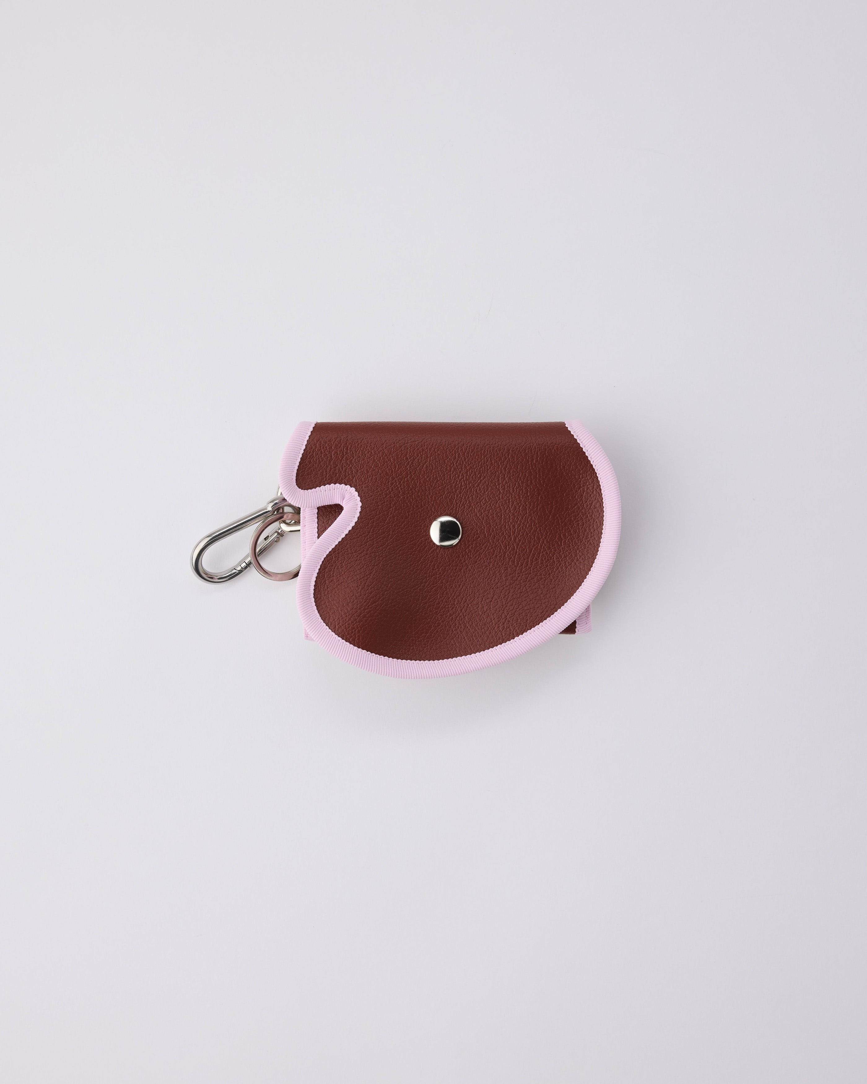 broken wave purse P / maroon × pistachio – nori enomoto