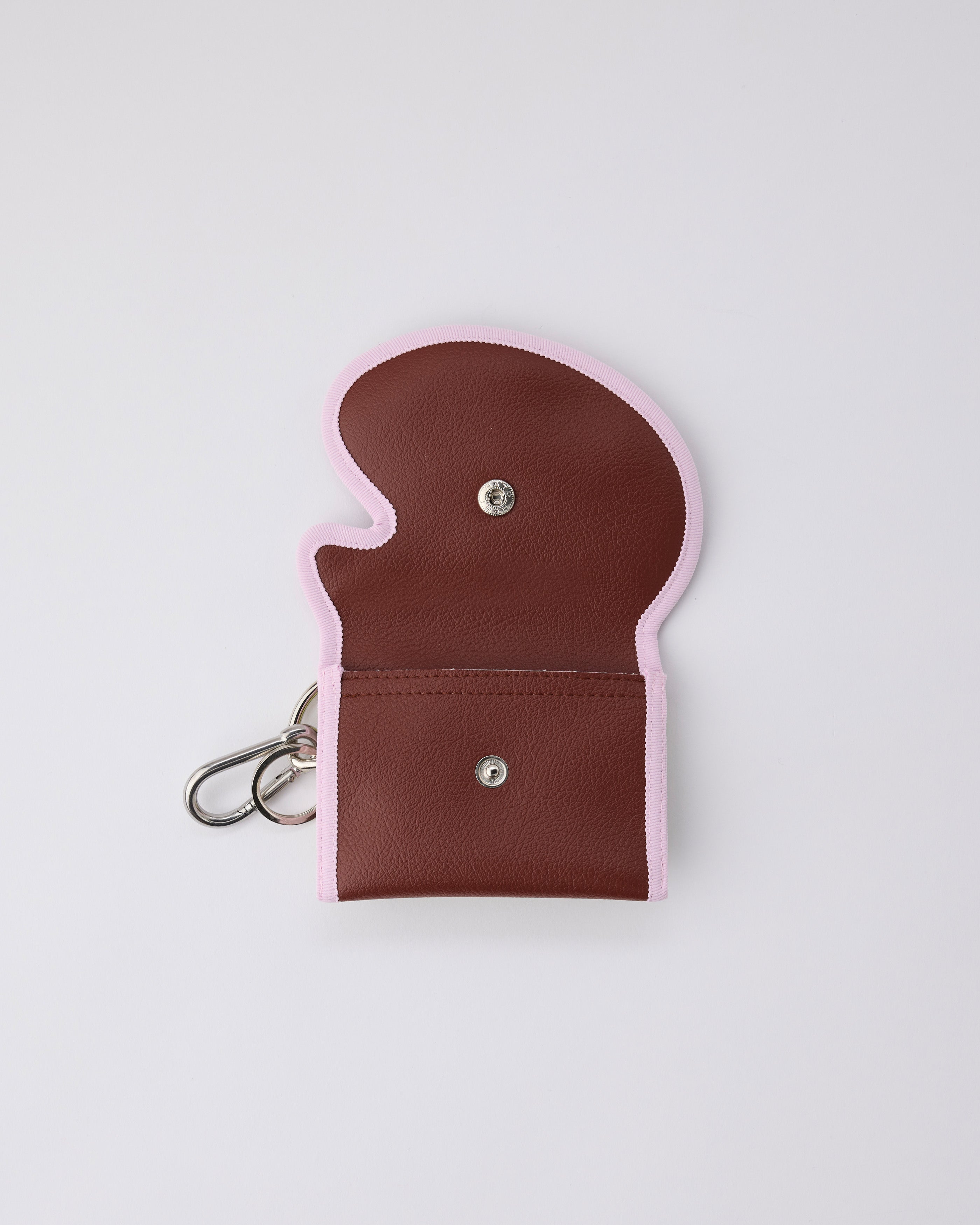 broken wave purse P / maroon × pistachio – nori enomoto