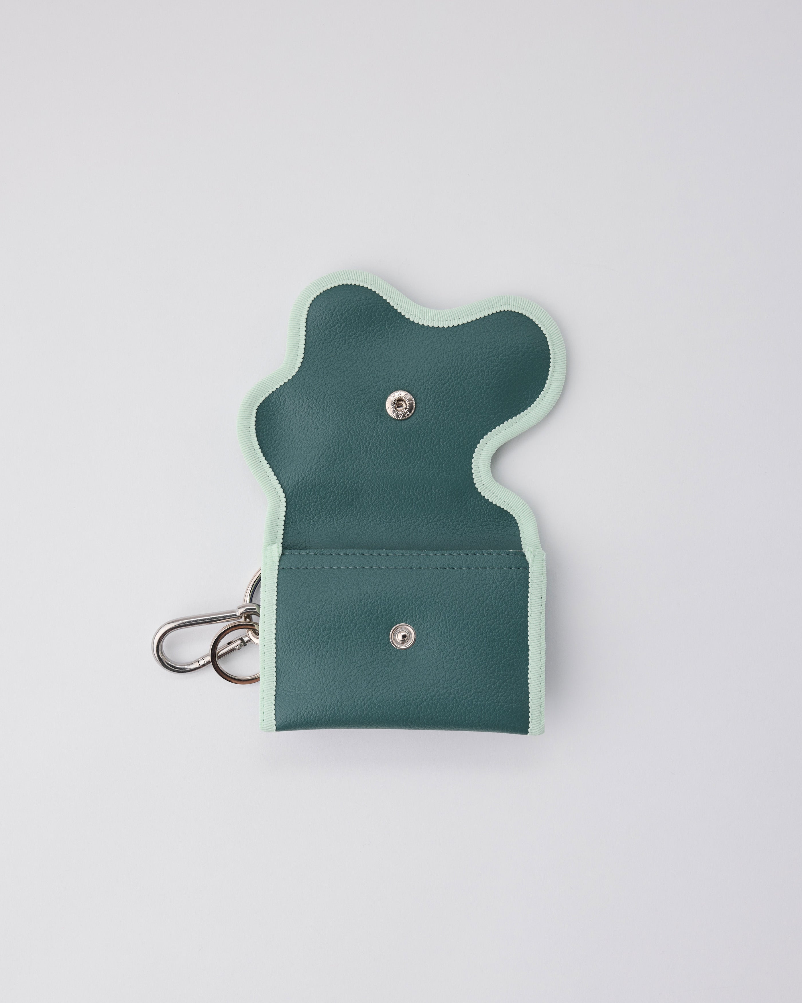broken wave purse R / teal × iris – nori enomoto