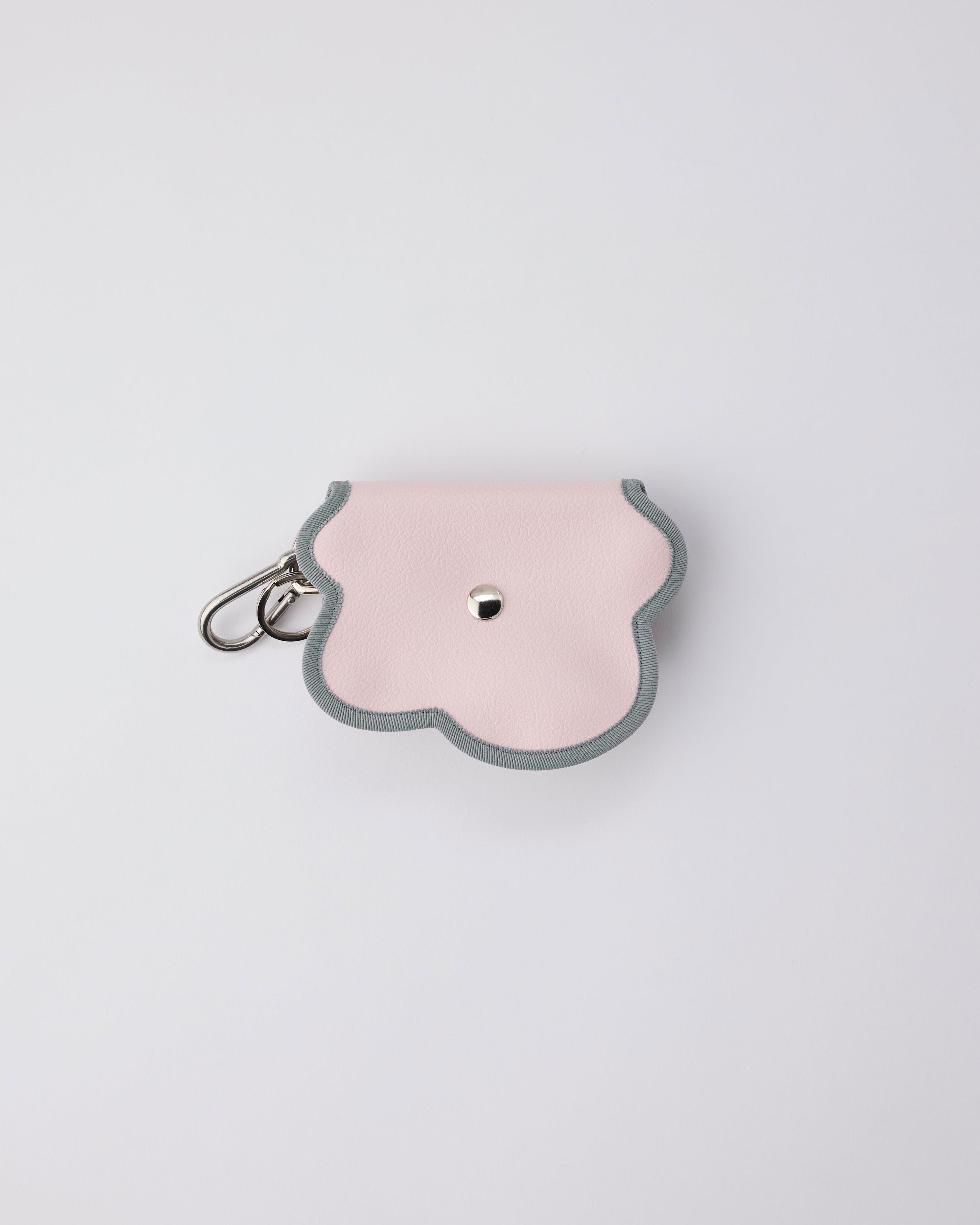 broken wave purse S / powder pink × bordeaux – nori enomoto