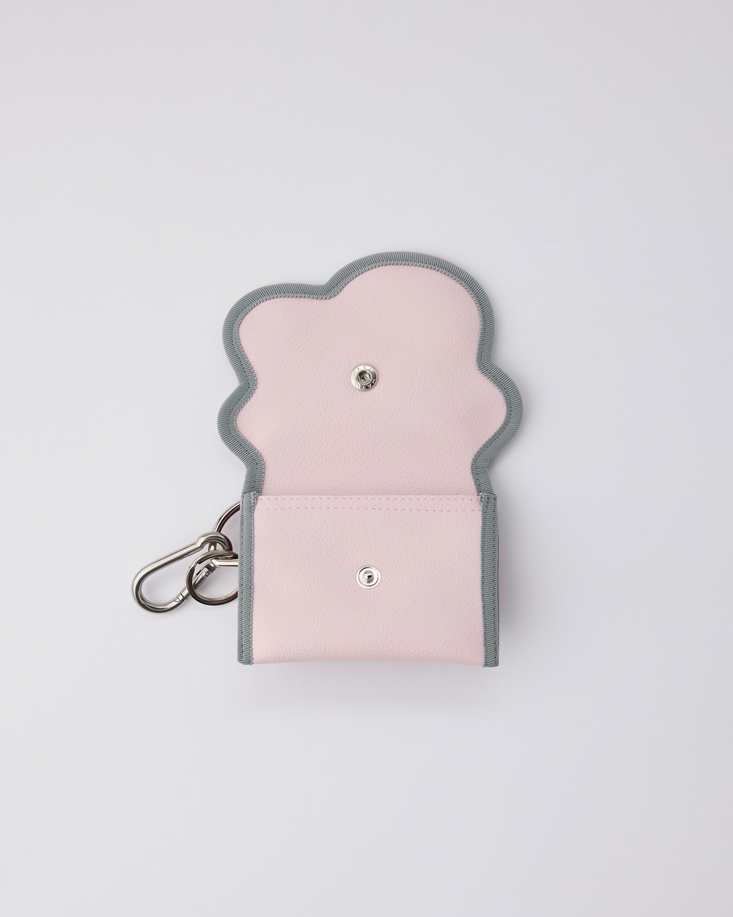broken wave purse S / powder pink × bordeaux – nori enomoto