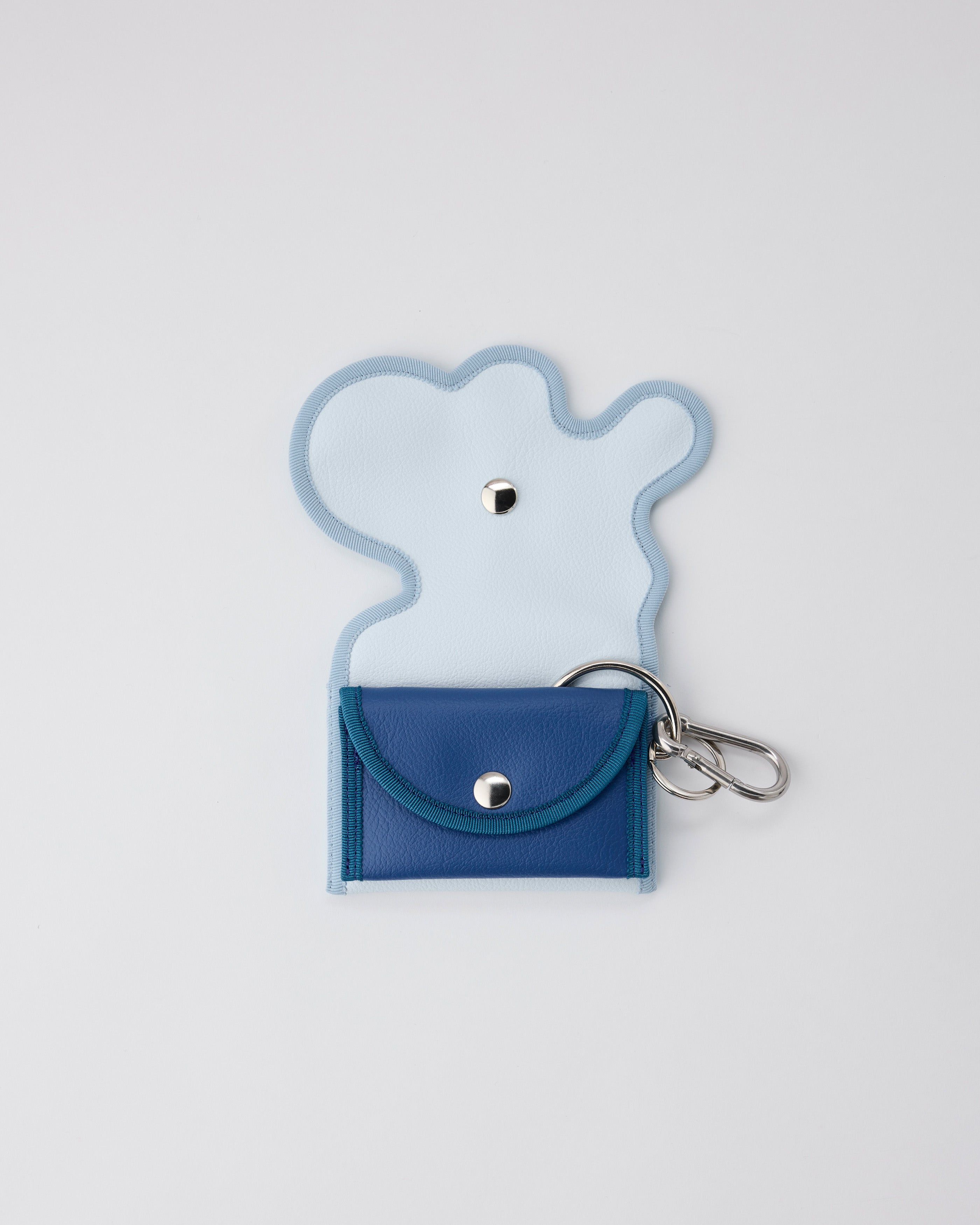 broken wave purse Y / white blue × majolica blue – nori enomoto