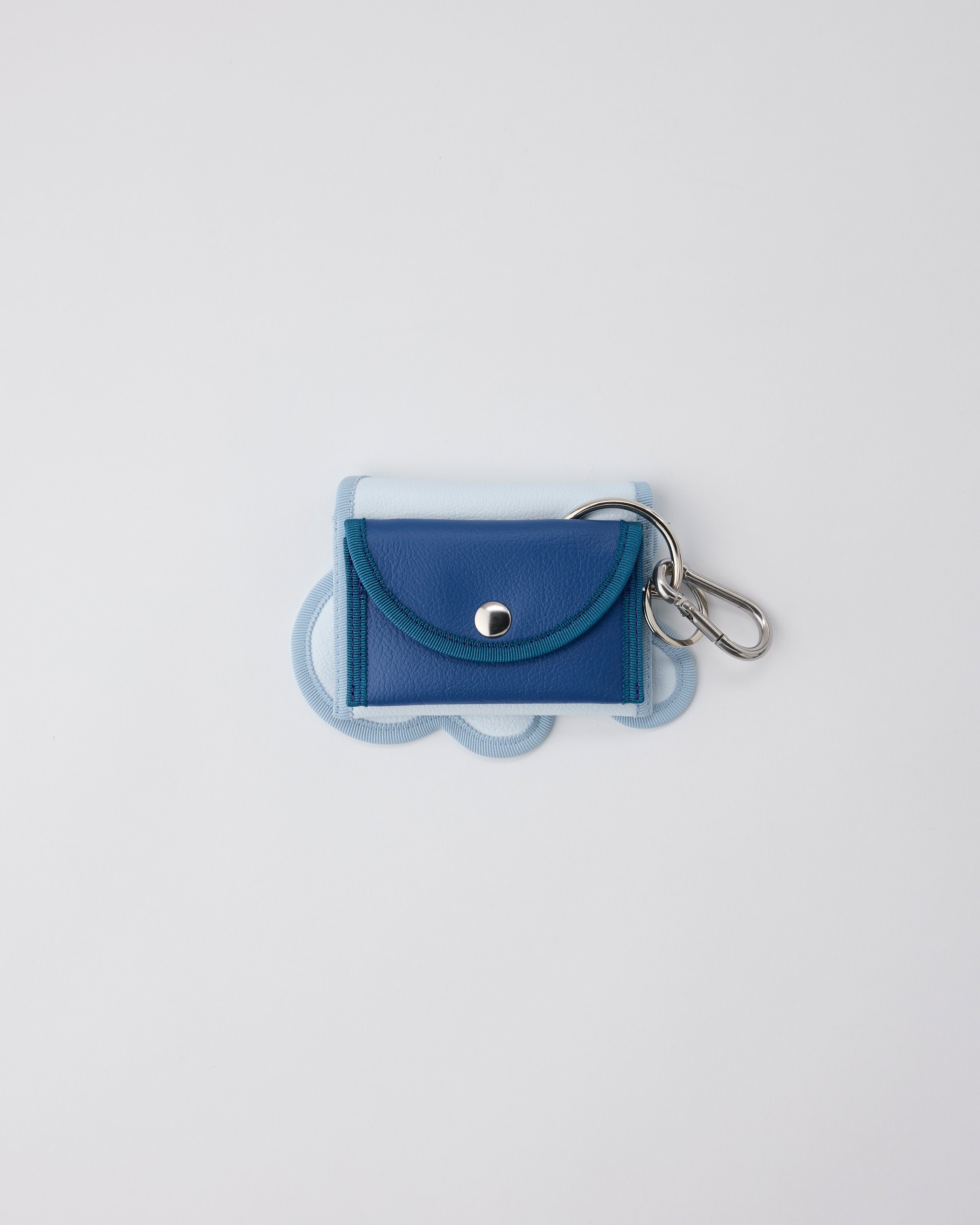 broken wave purse Y / white blue × majolica blue – nori enomoto