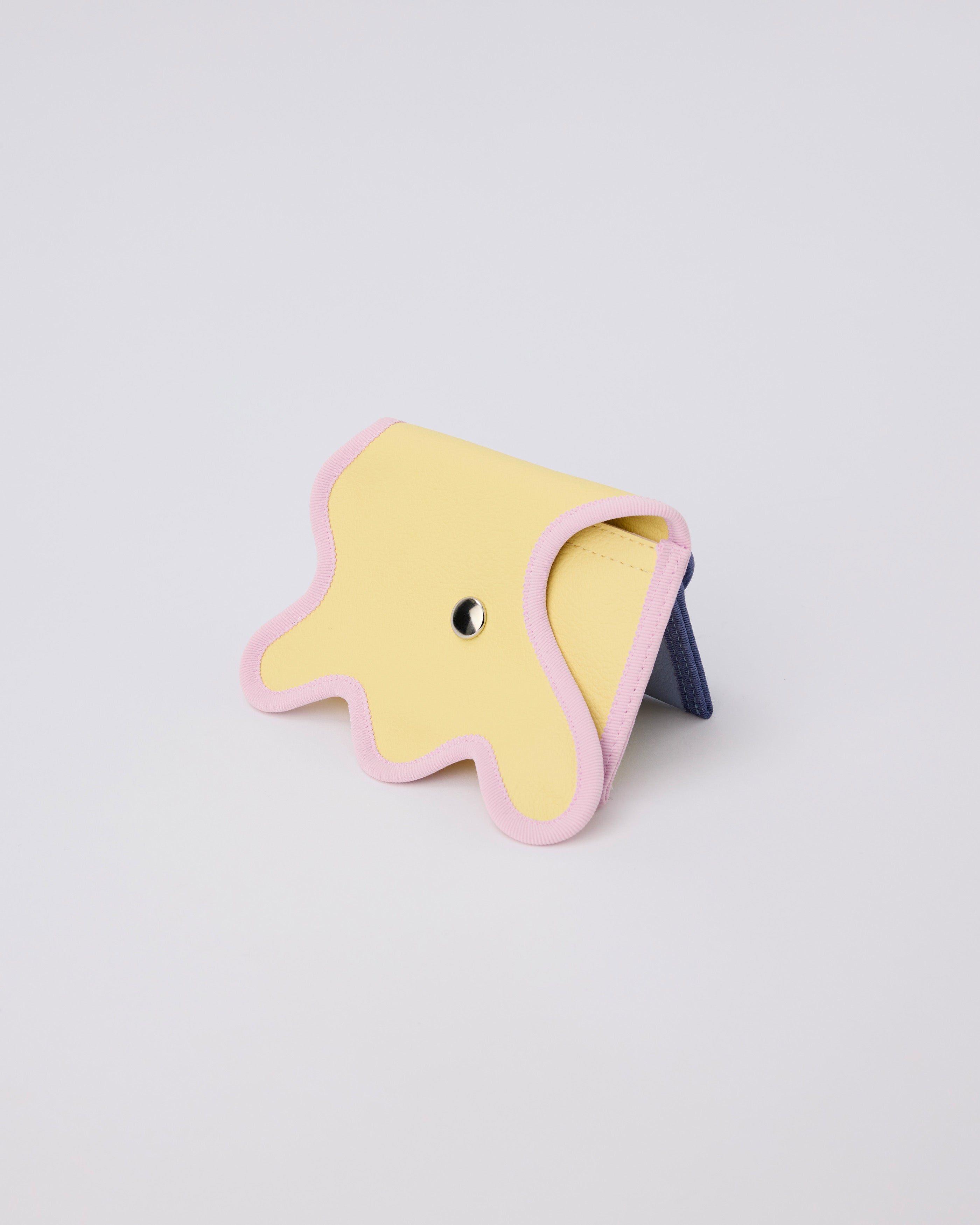 broken wave purse C / lemon yellow × iris – nori enomoto