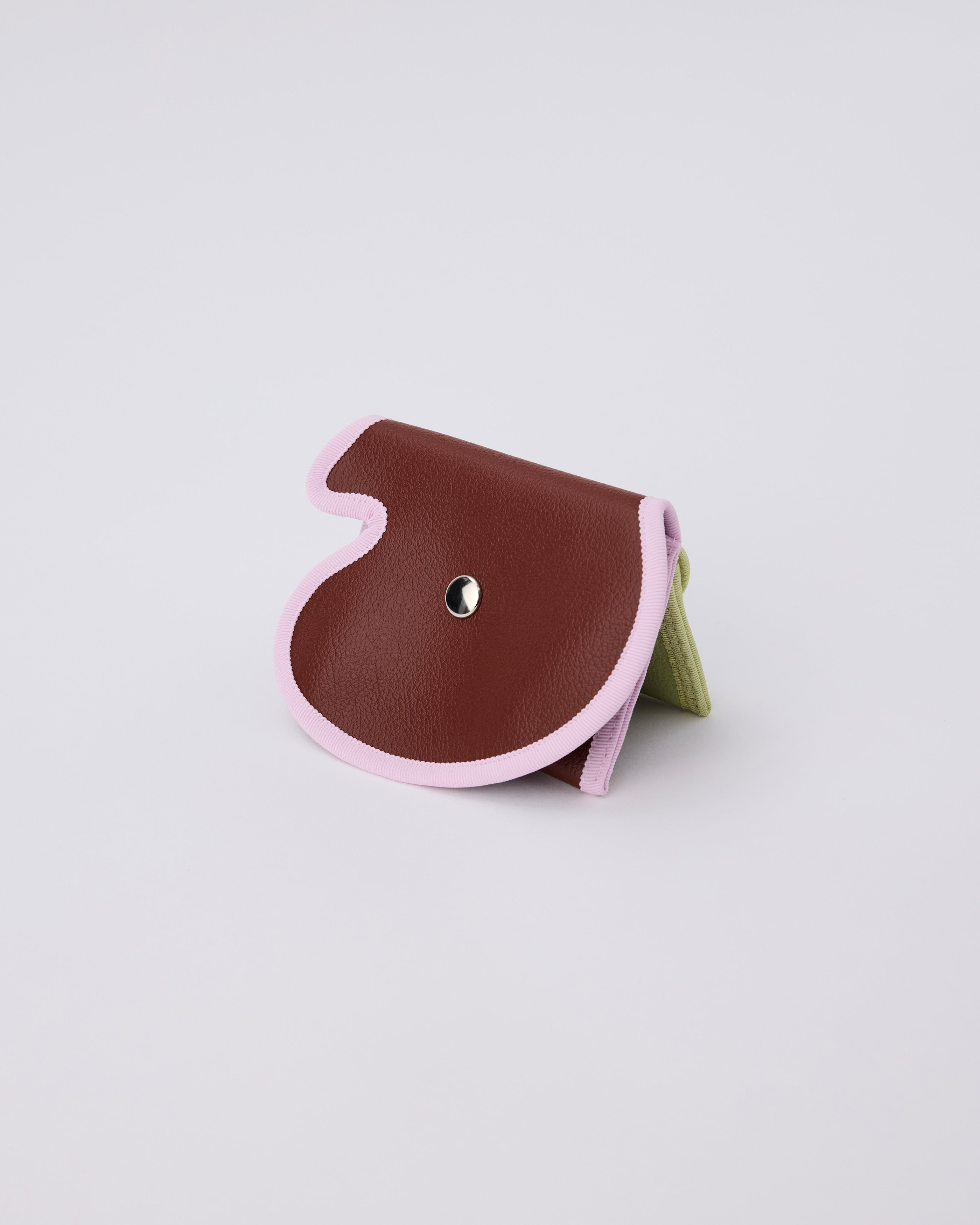 broken wave purse P / maroon × pistachio – nori enomoto