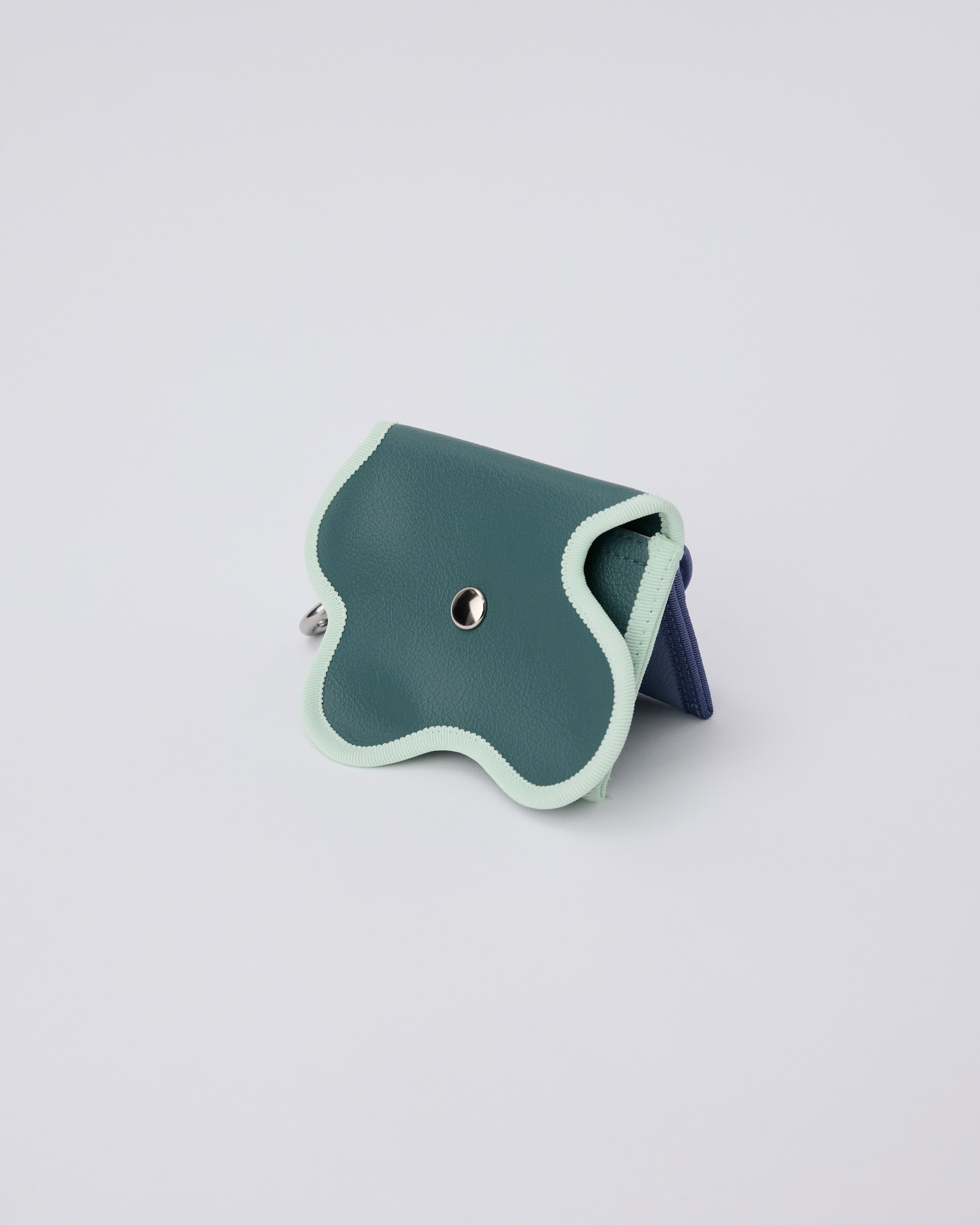 broken wave purse R / teal × iris – nori enomoto