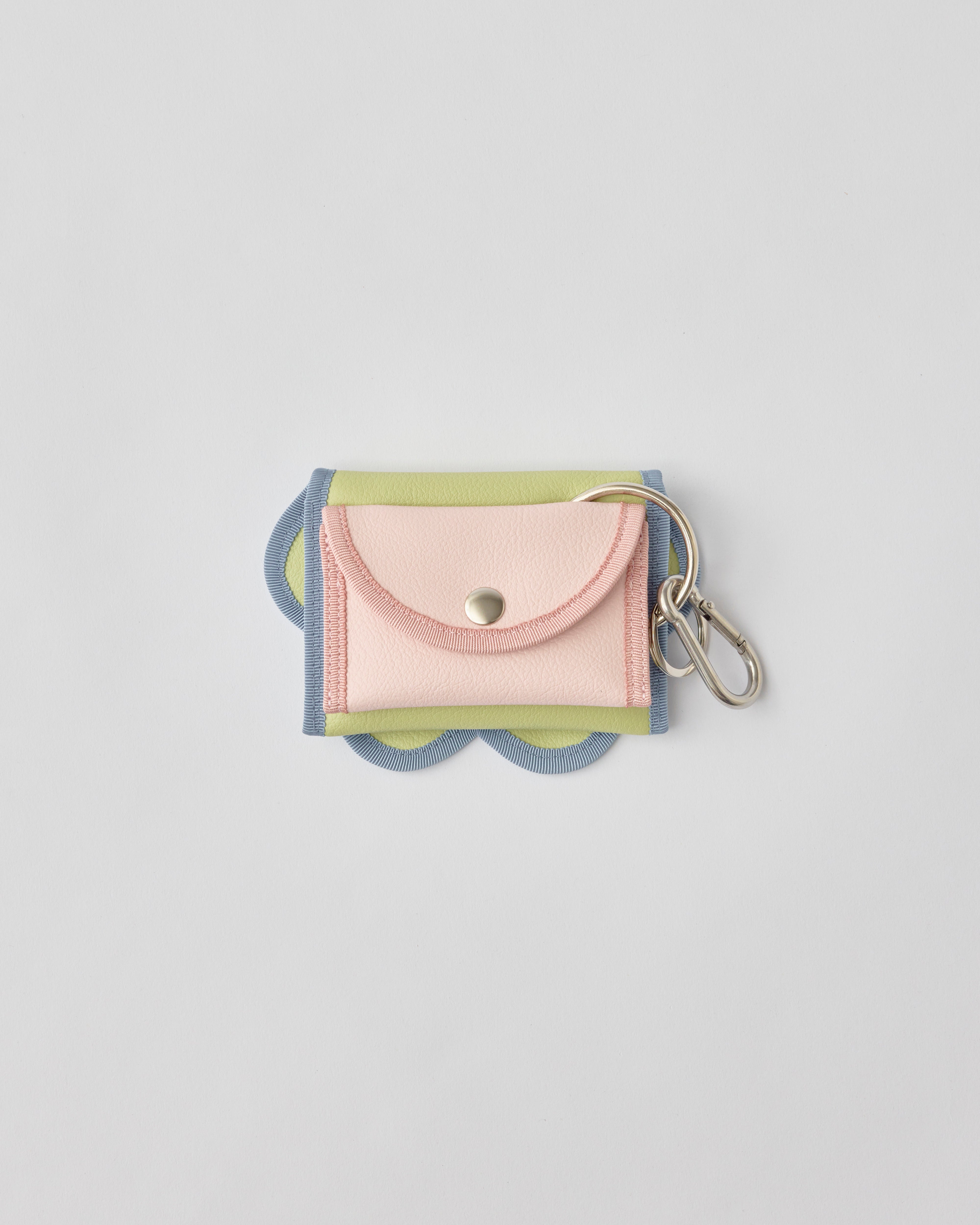 broken wave purse B / powder pink × charcoal gray – nori enomoto