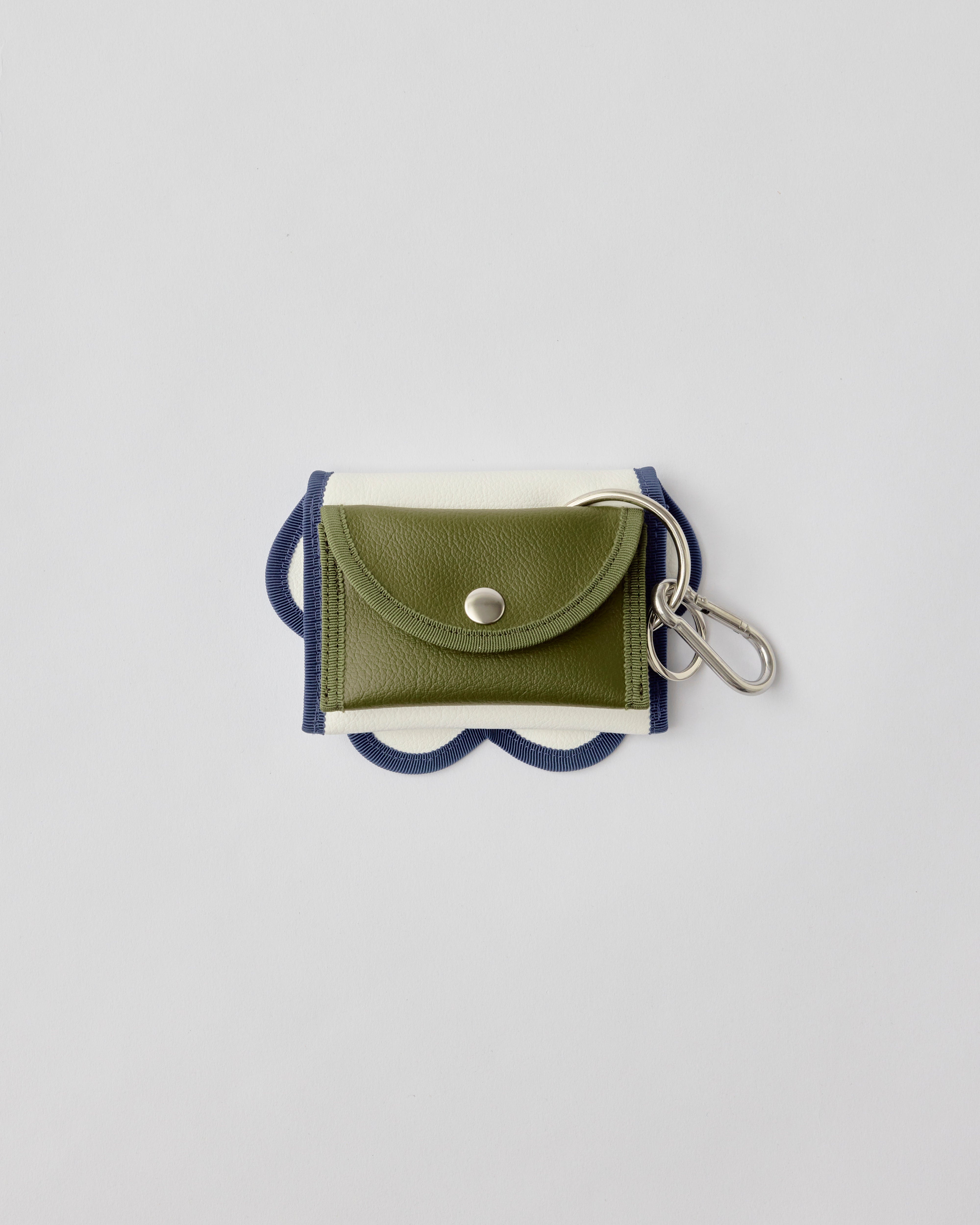 ノリエノモト wave purse パスケース ミニ財布 カラビナ付き カードケース コインケース キーリング付き コンパクト 通勤 通学 ユニセックス ギフト Dカン付き