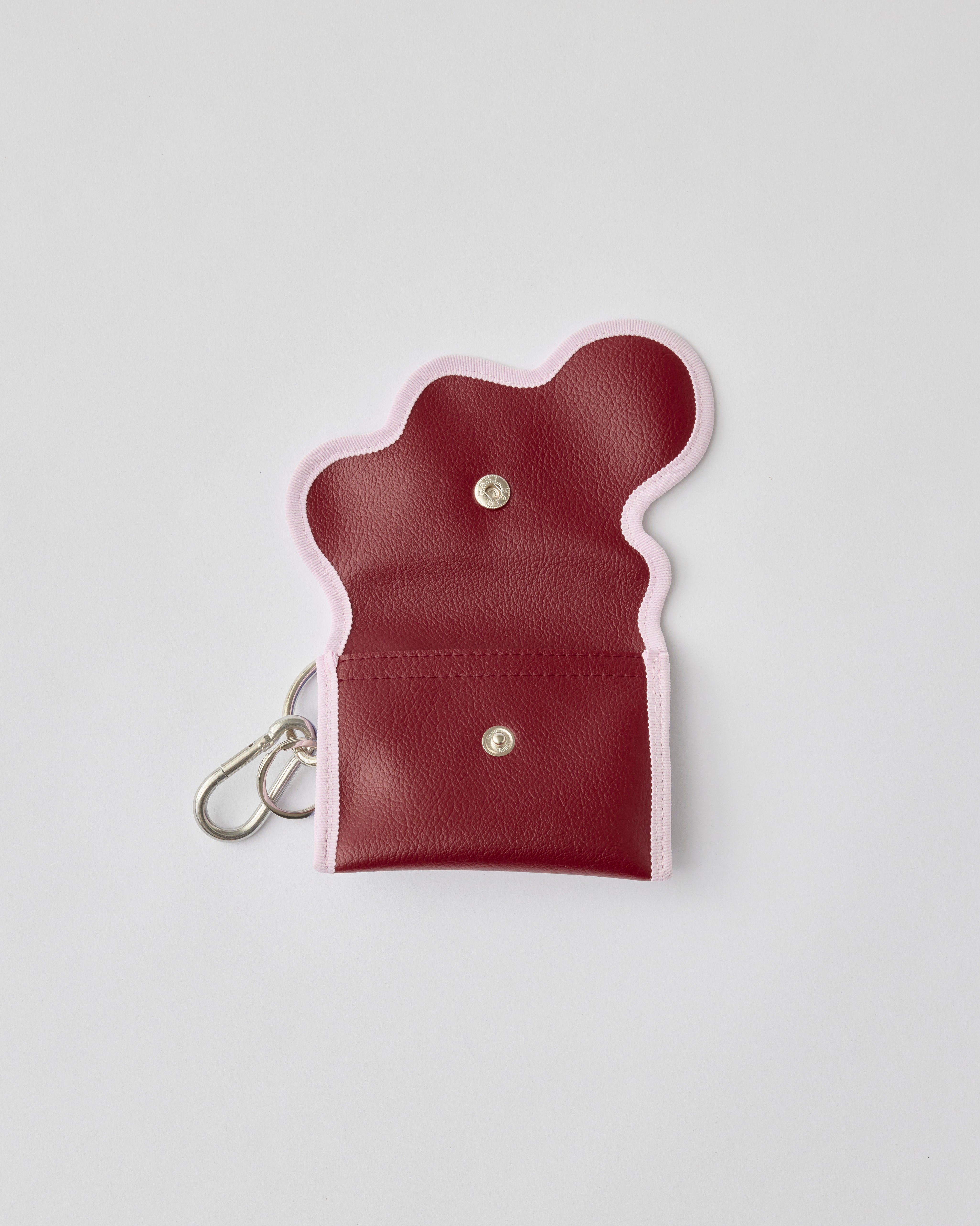 broken wave purse E / bordeaux × iris – nori enomoto