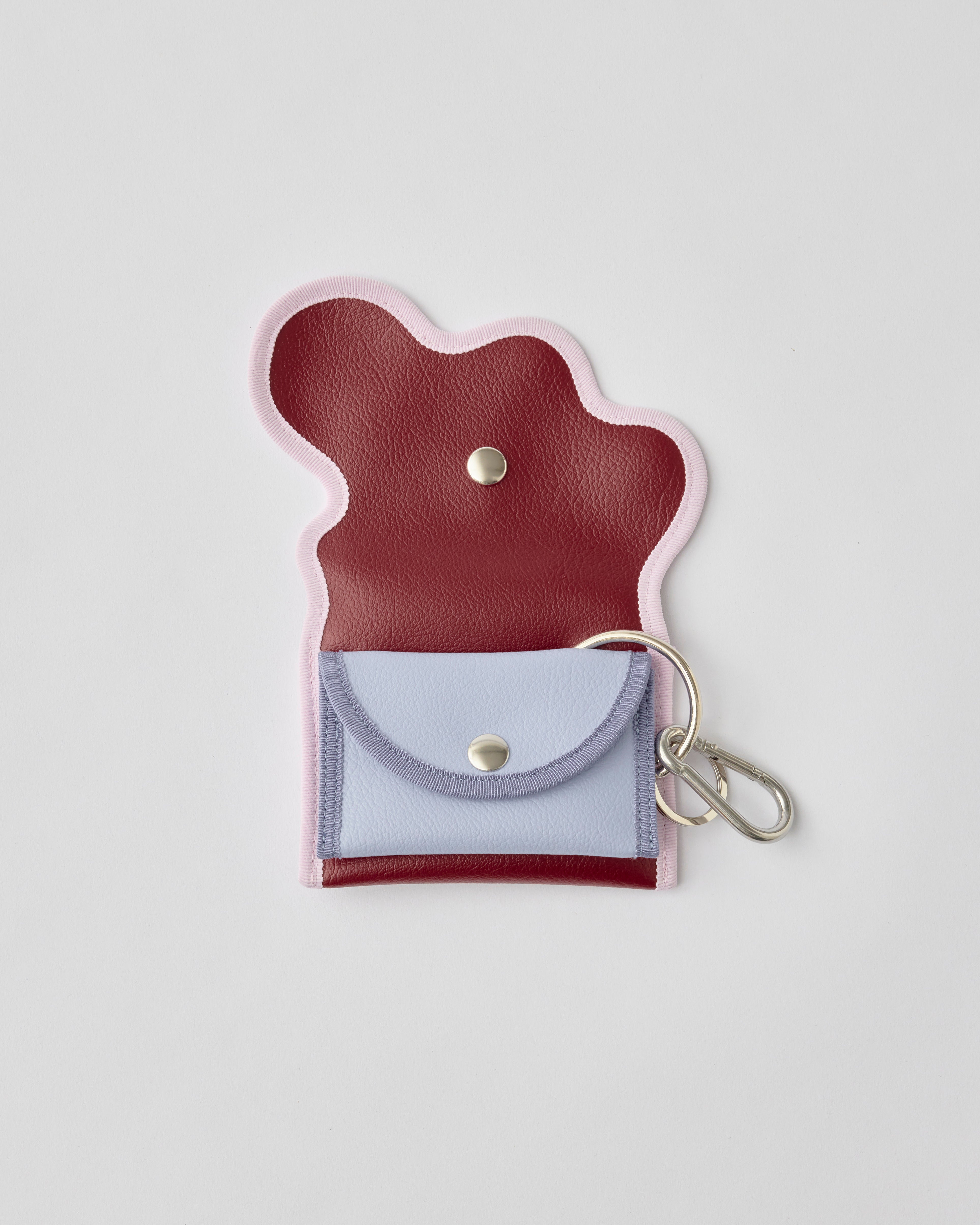 ノリエノモト wave purse パスケース ミニ財布 カラビナ付き カードケース コインケース キーリング付き コンパクト 通勤 通学 ユニセックス ギフト Dカン付き