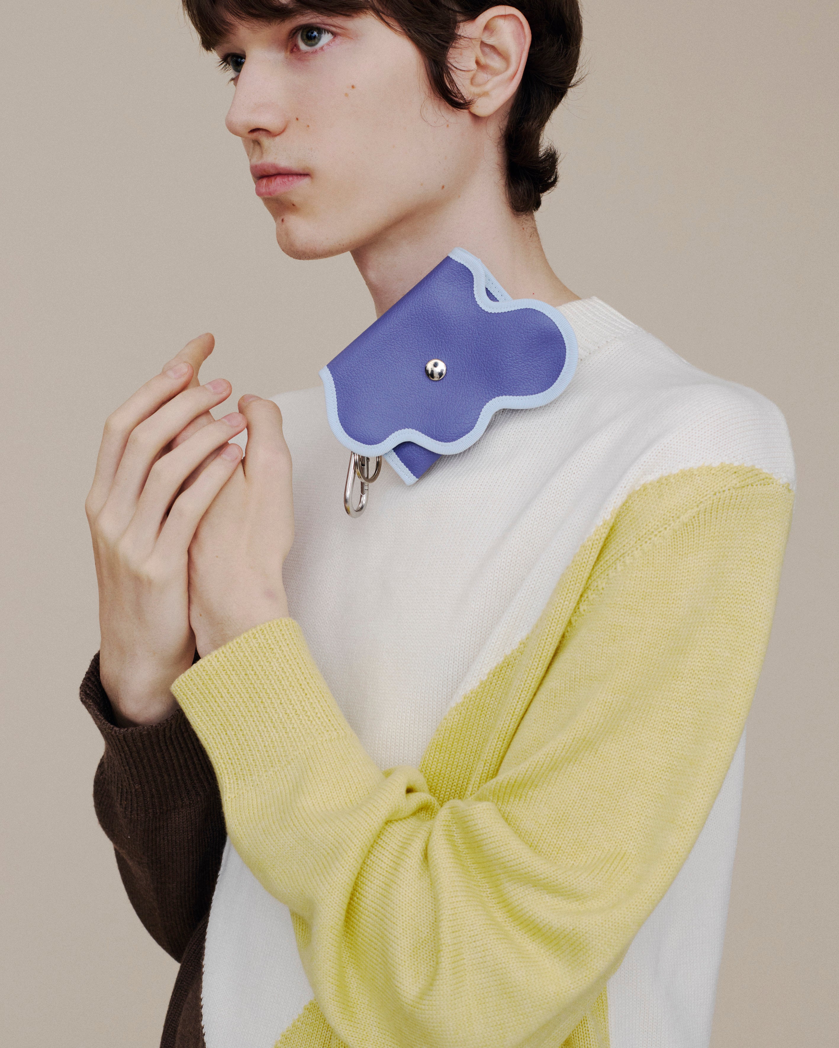 broken wave purse E / pansy × pistachio – nori enomoto