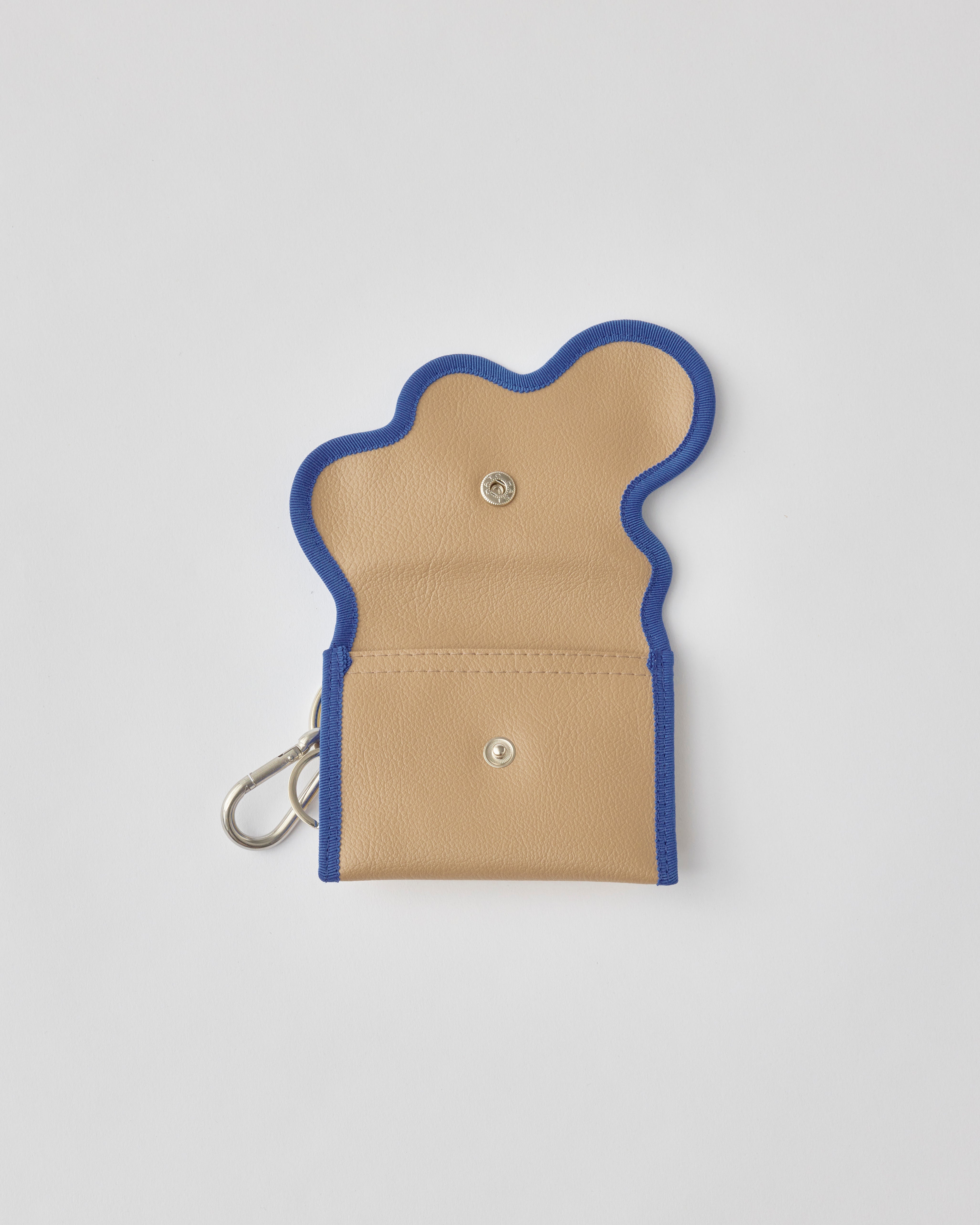 broken wave purse E / taupe × lemon yellow – nori enomoto