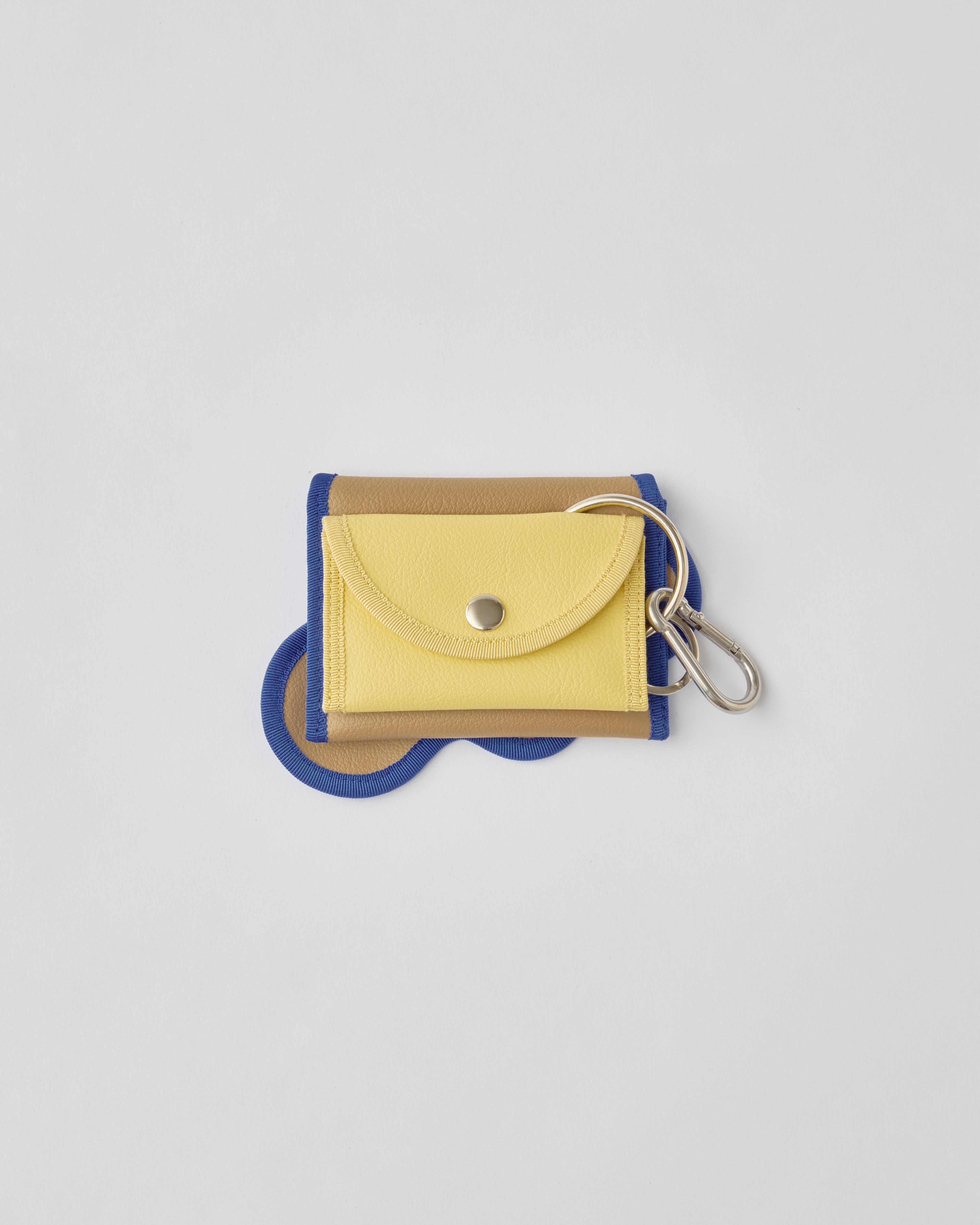 未使用品　nori enomoto broken wave purse broken wave purse E / taupe × lemon yellow – nori enomoto