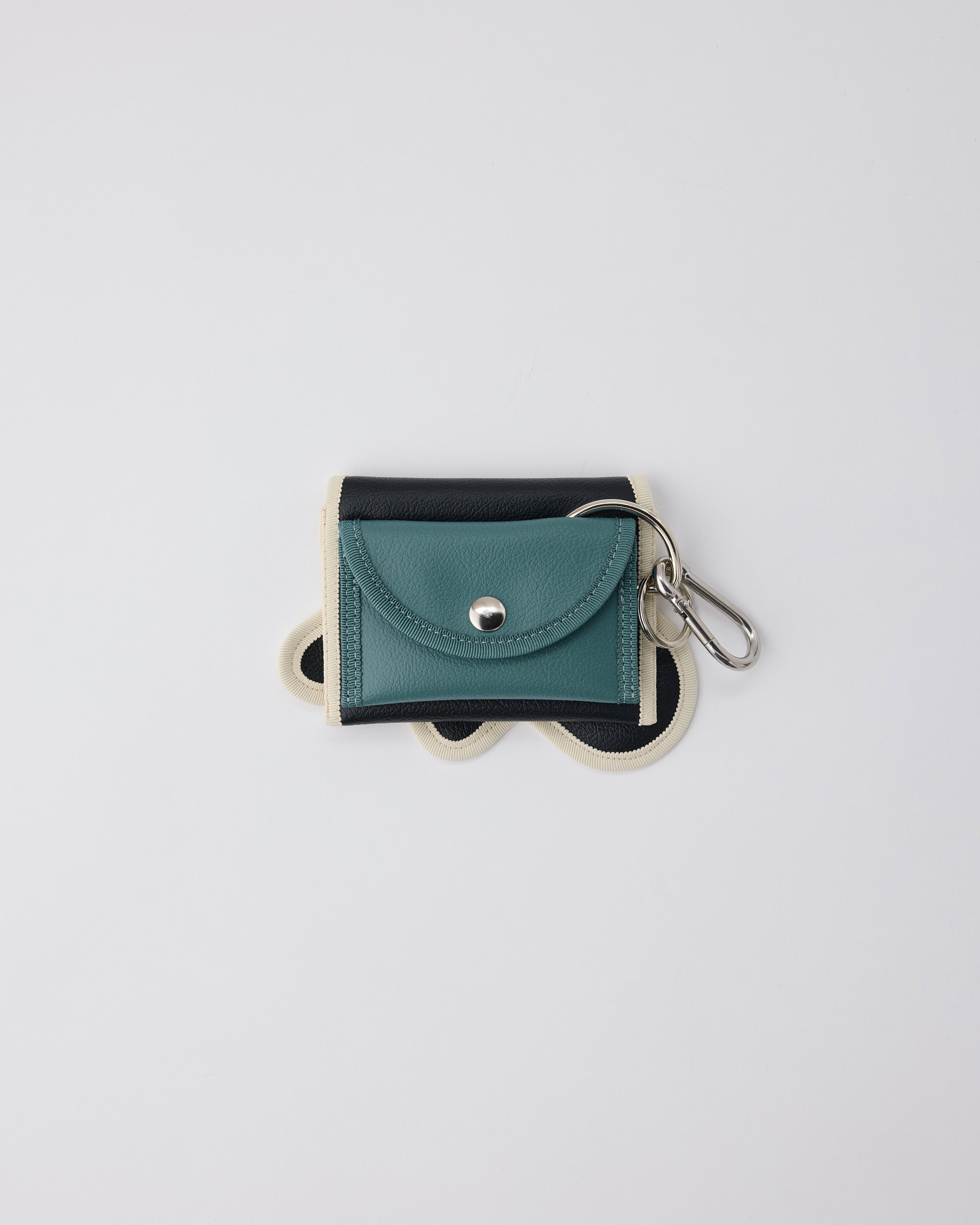 broken wave purse F / black × teal – nori enomoto