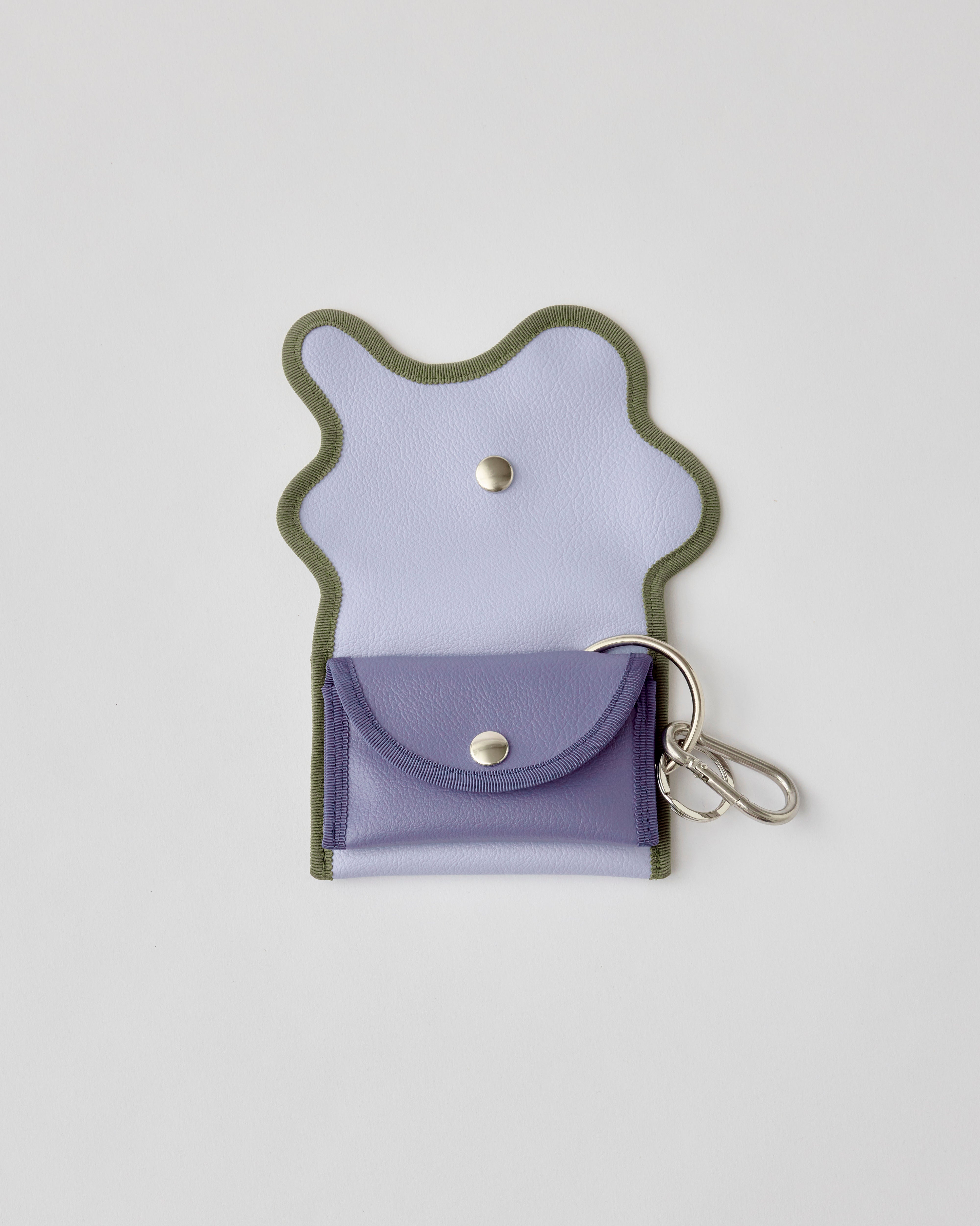 wave purse / rose pink × olive – nori enomoto