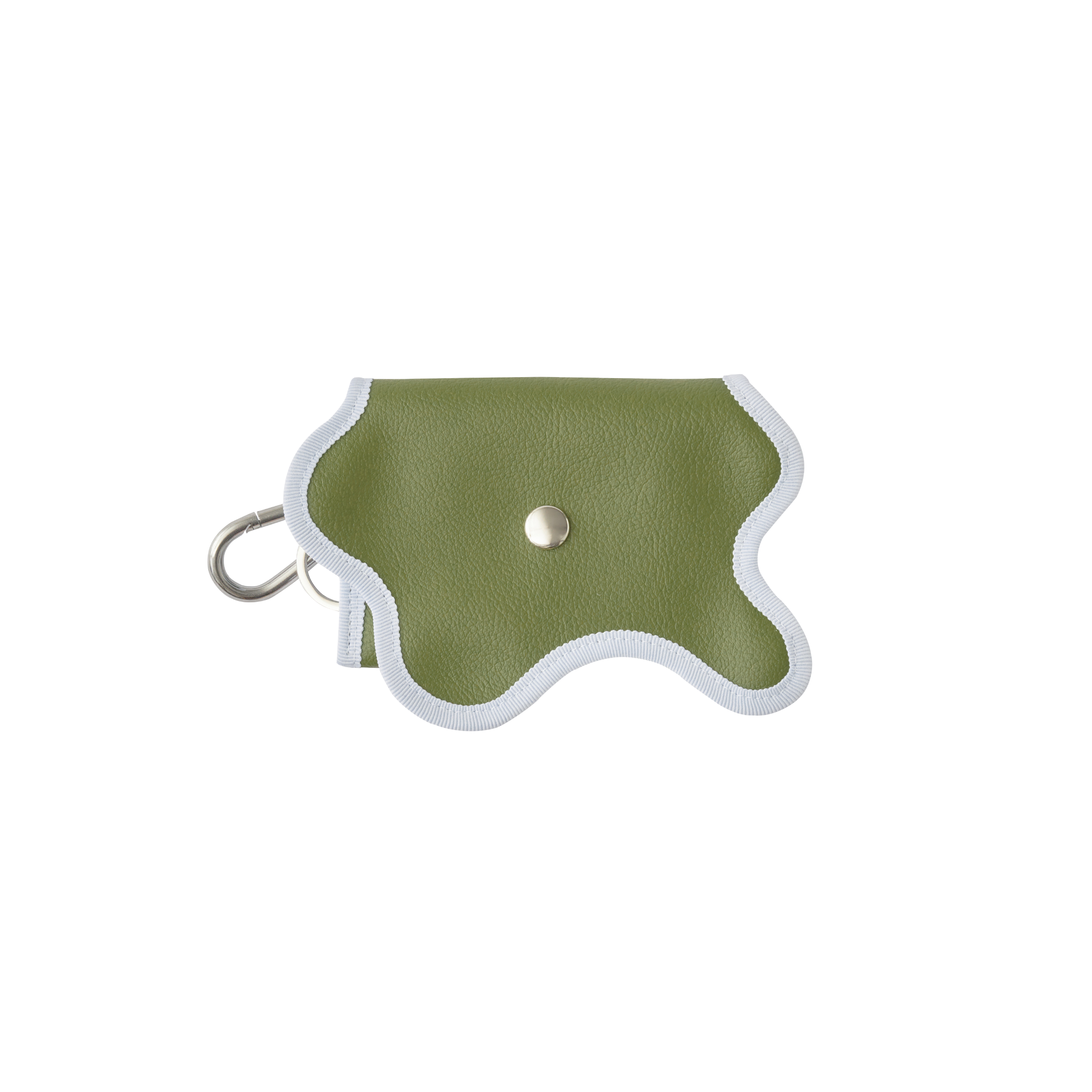 nori enomoto　wave purse　2つのポケットとカラビナ付きの多機能パスケース。ギフトに最適なコンパクトなデザイン。ユニセックスでミニ財布としても活躍。