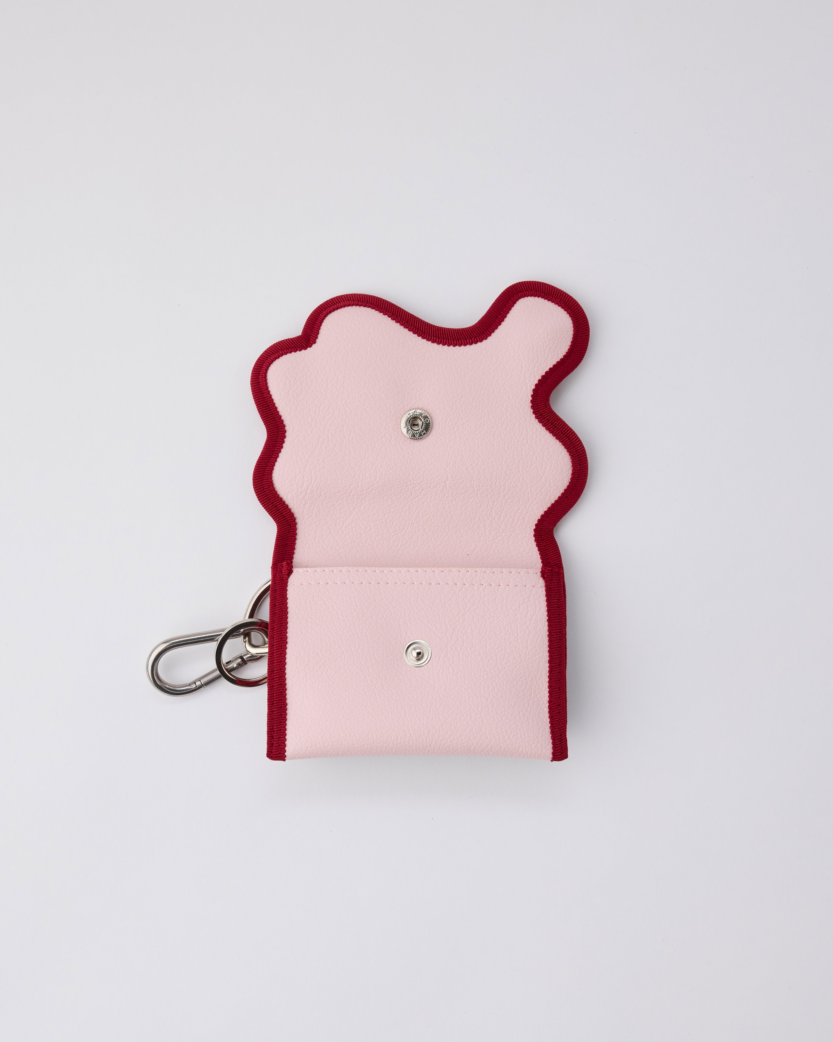 broken wave purse M / powder pink × charcoal gray – nori enomoto
