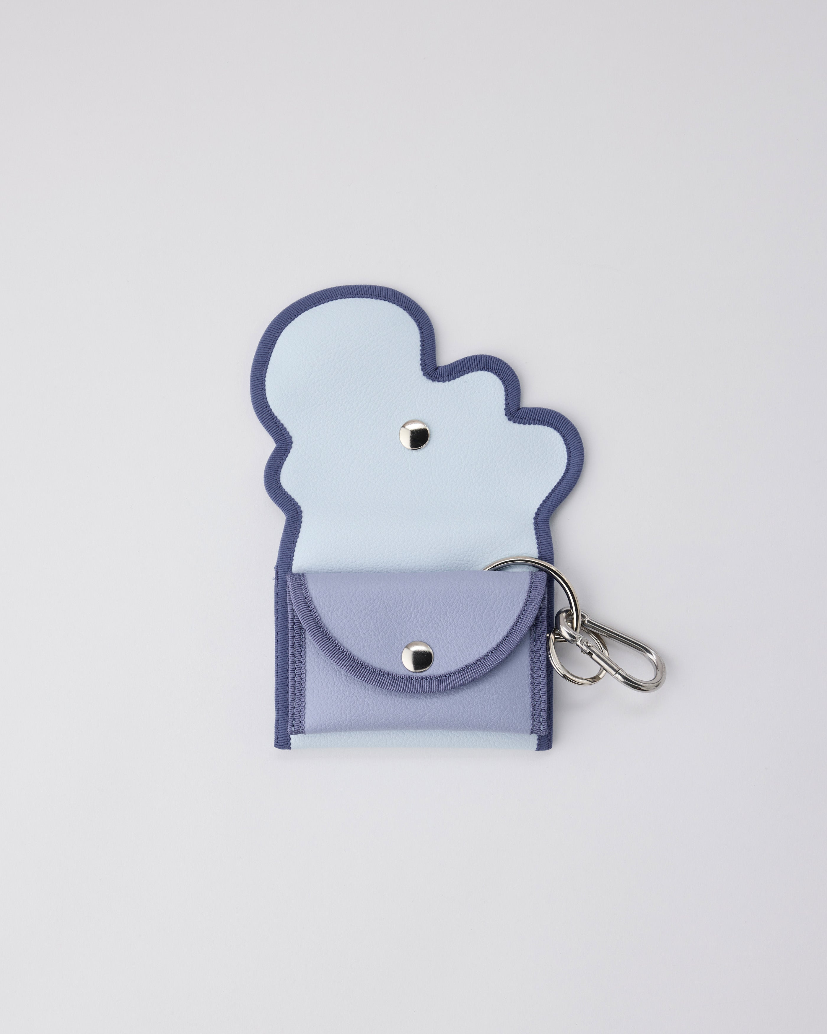 broken wave purse Z / white blue × iris – nori enomoto