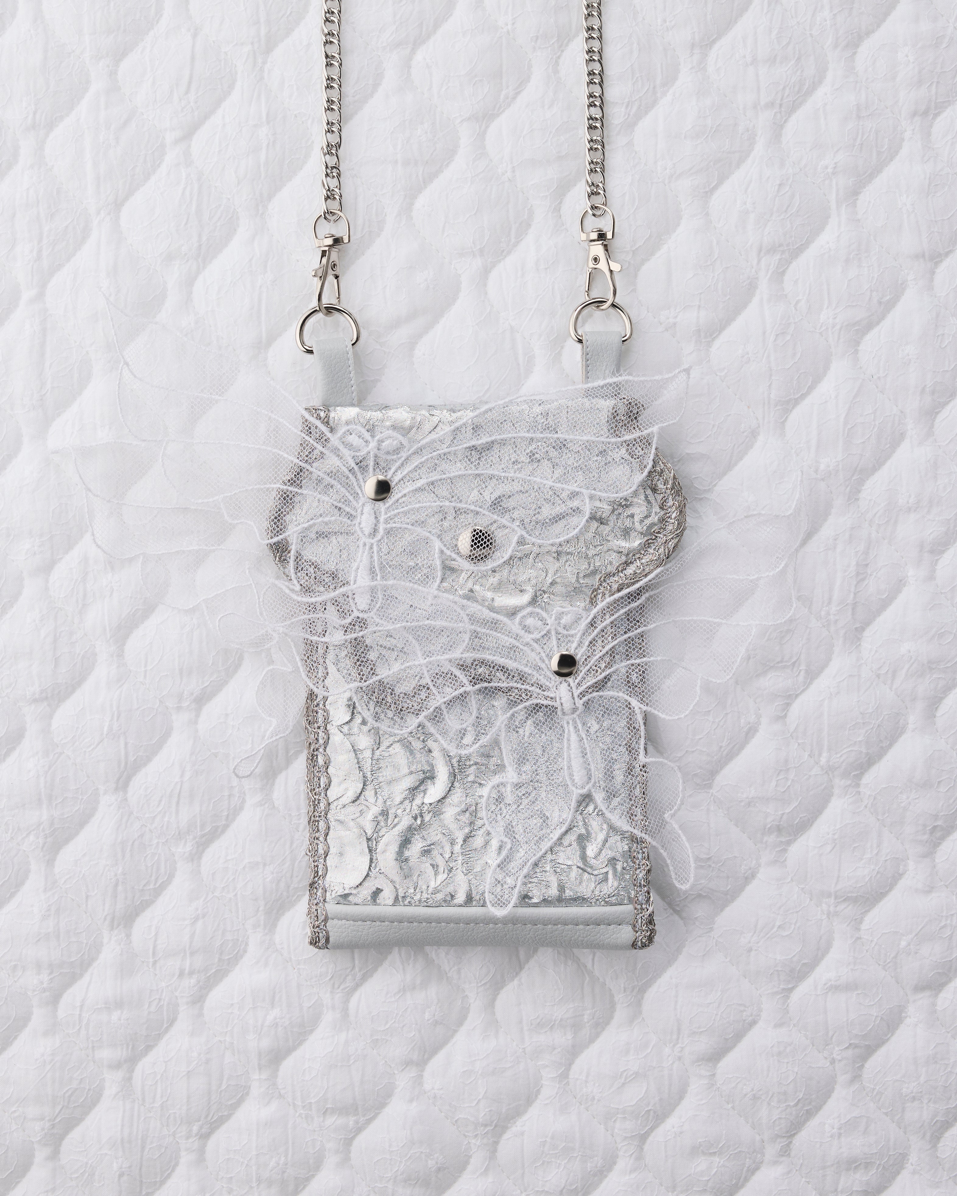 ノリエノモト paris special twinkle wave phone holder パリスペ 限定 スマホショルダー 前後ポケット付き ヴィンテージリボン