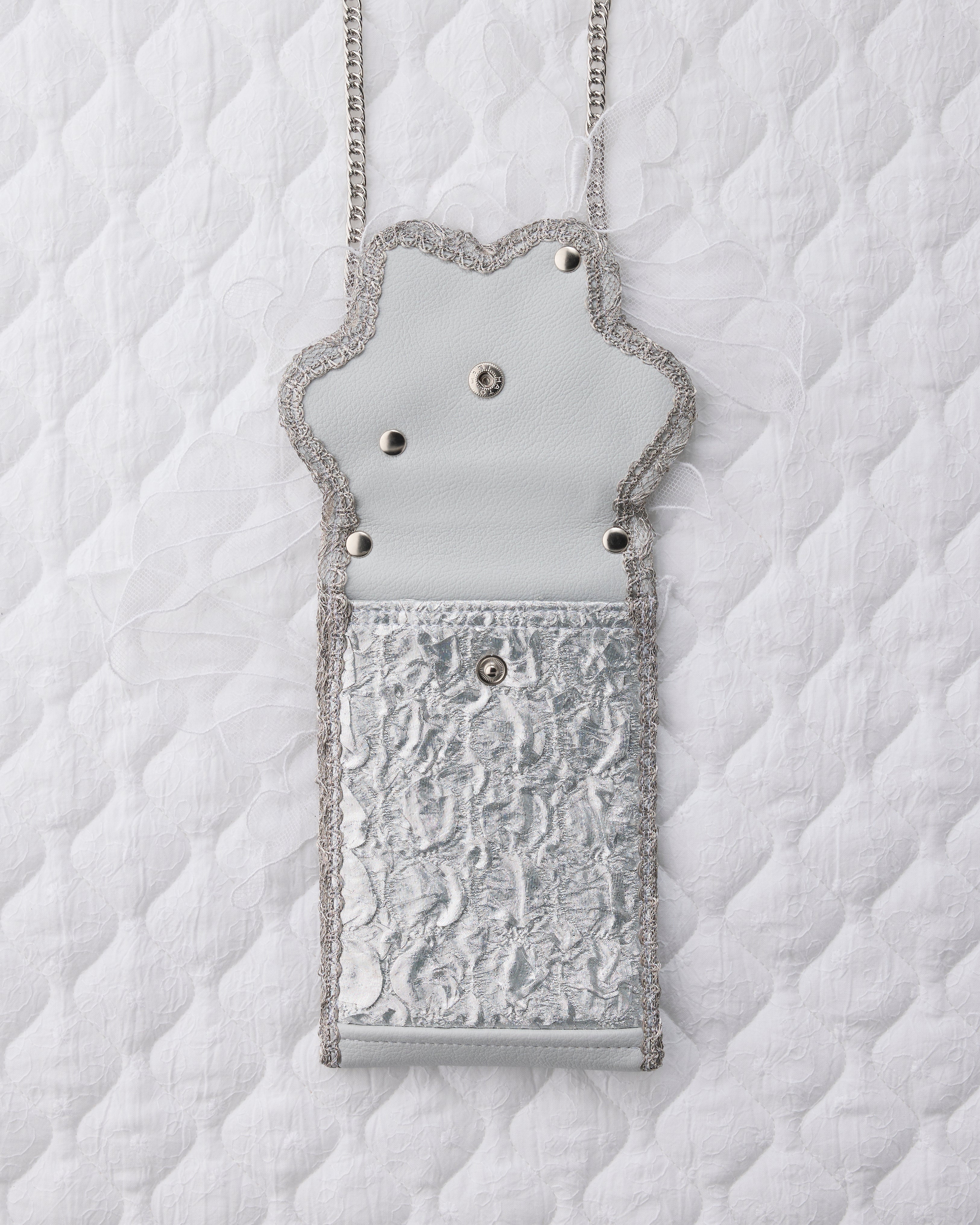 ノリエノモト paris special twinkle wave phone holder パリスペ 限定 スマホショルダー 前後ポケット付き ヴィンテージリボン