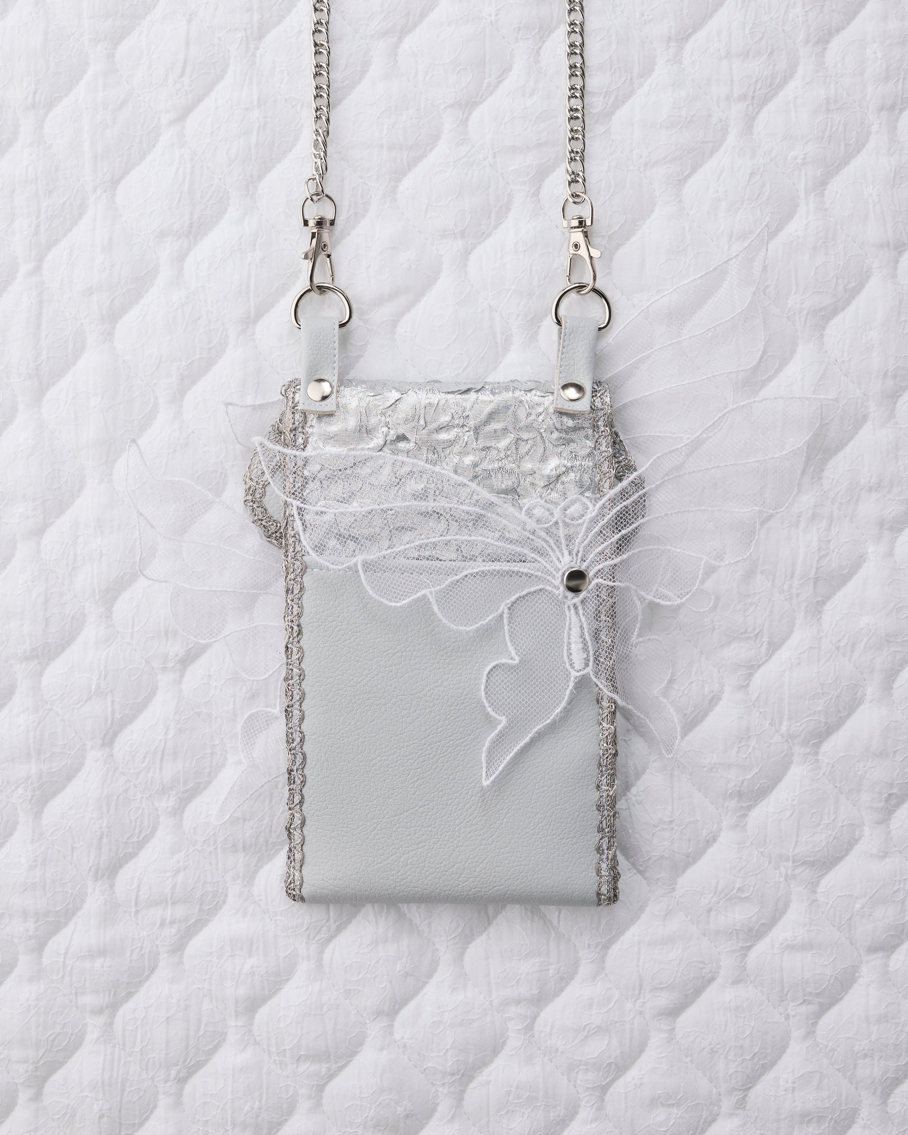 ノリエノモト paris special twinkle wave phone holder パリスペ 限定 スマホショルダー 前後ポケット付き ヴィンテージリボン