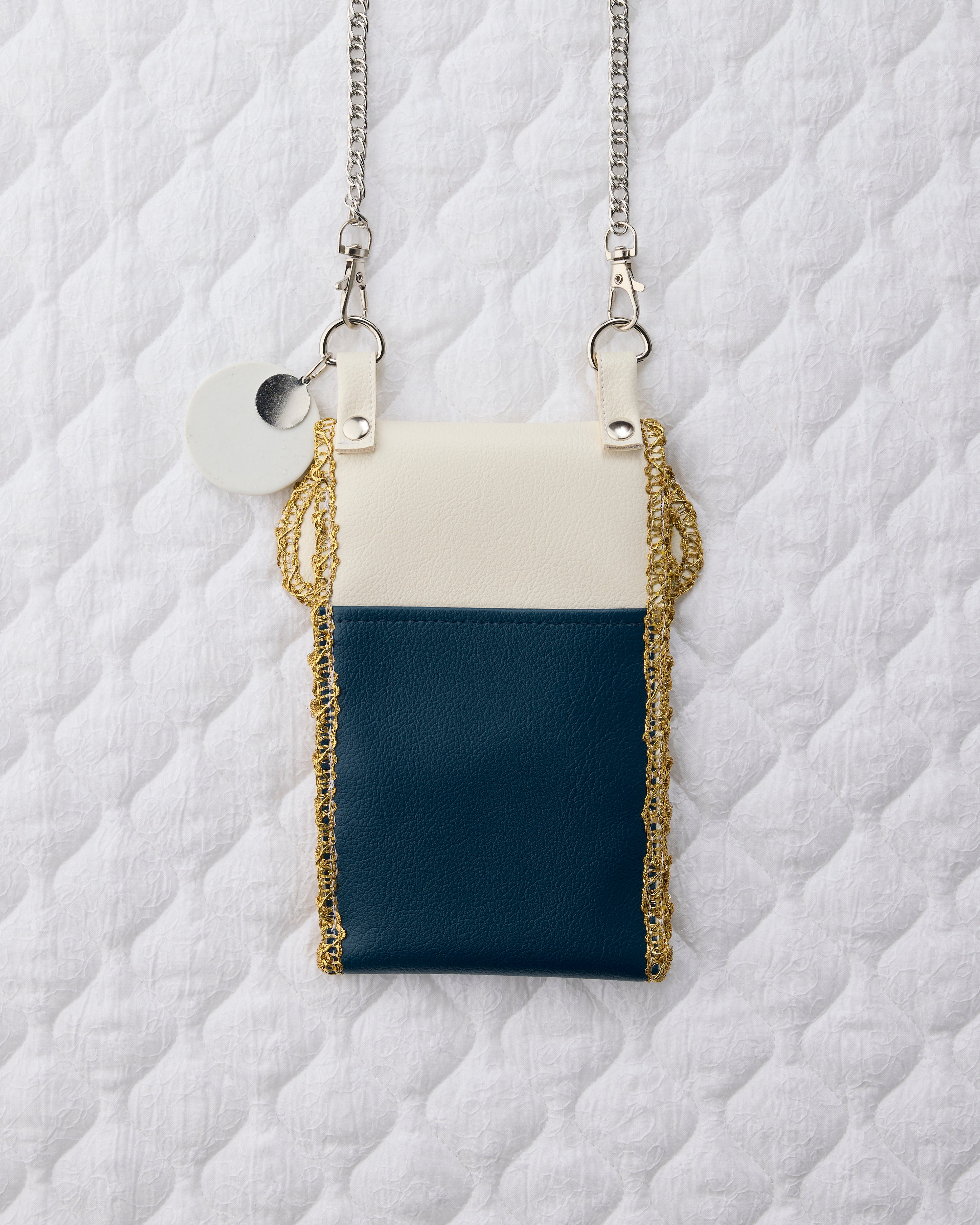 ノリエノモト paris special twinkle wave phone holder パリスペ 限定 スマホショルダー 前後ポケット付き ヴィンテージリボン