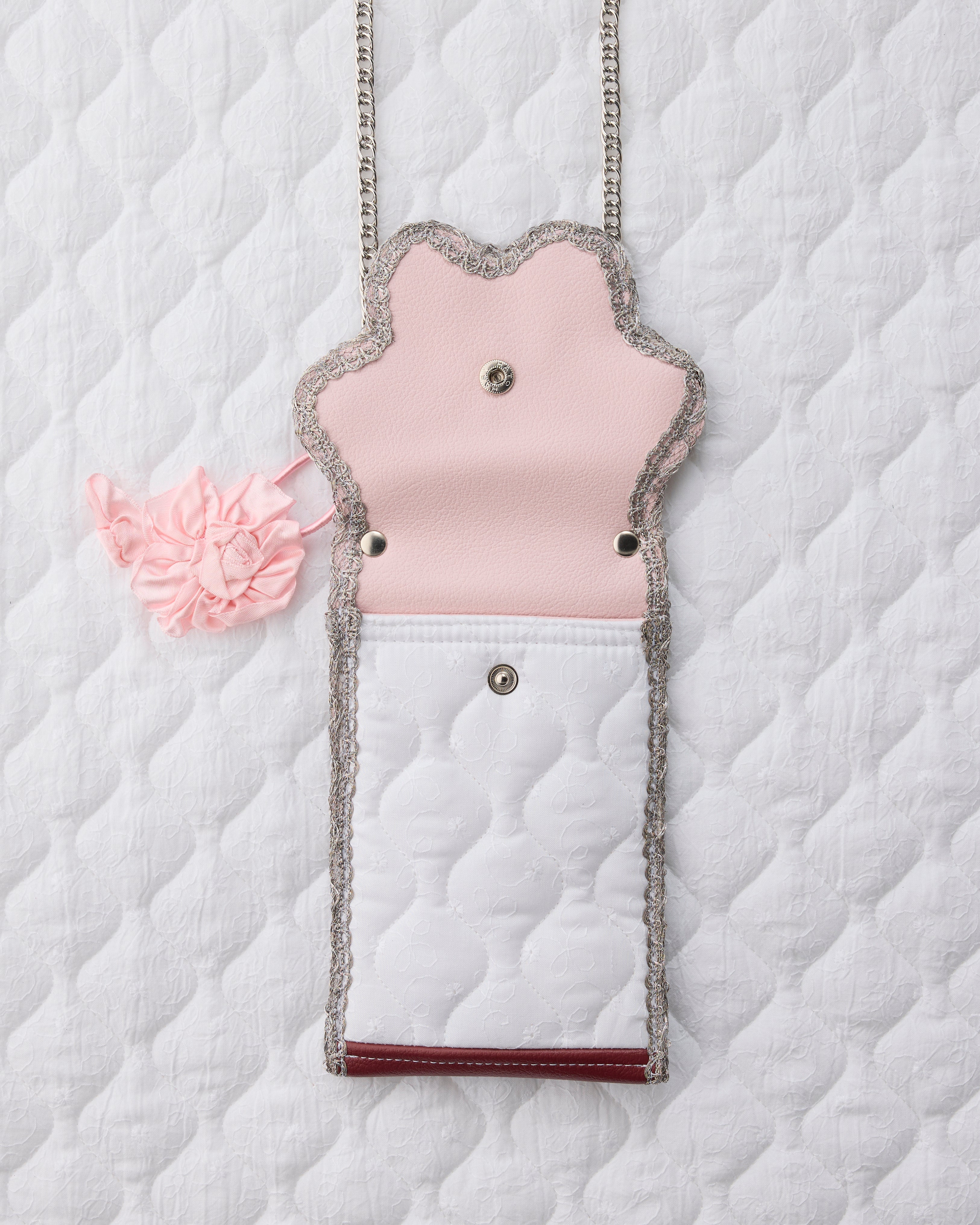 ノリエノモト paris special twinkle wave phone holder パリスペ 限定 スマホショルダー 前後ポケット付き ヴィンテージリボン