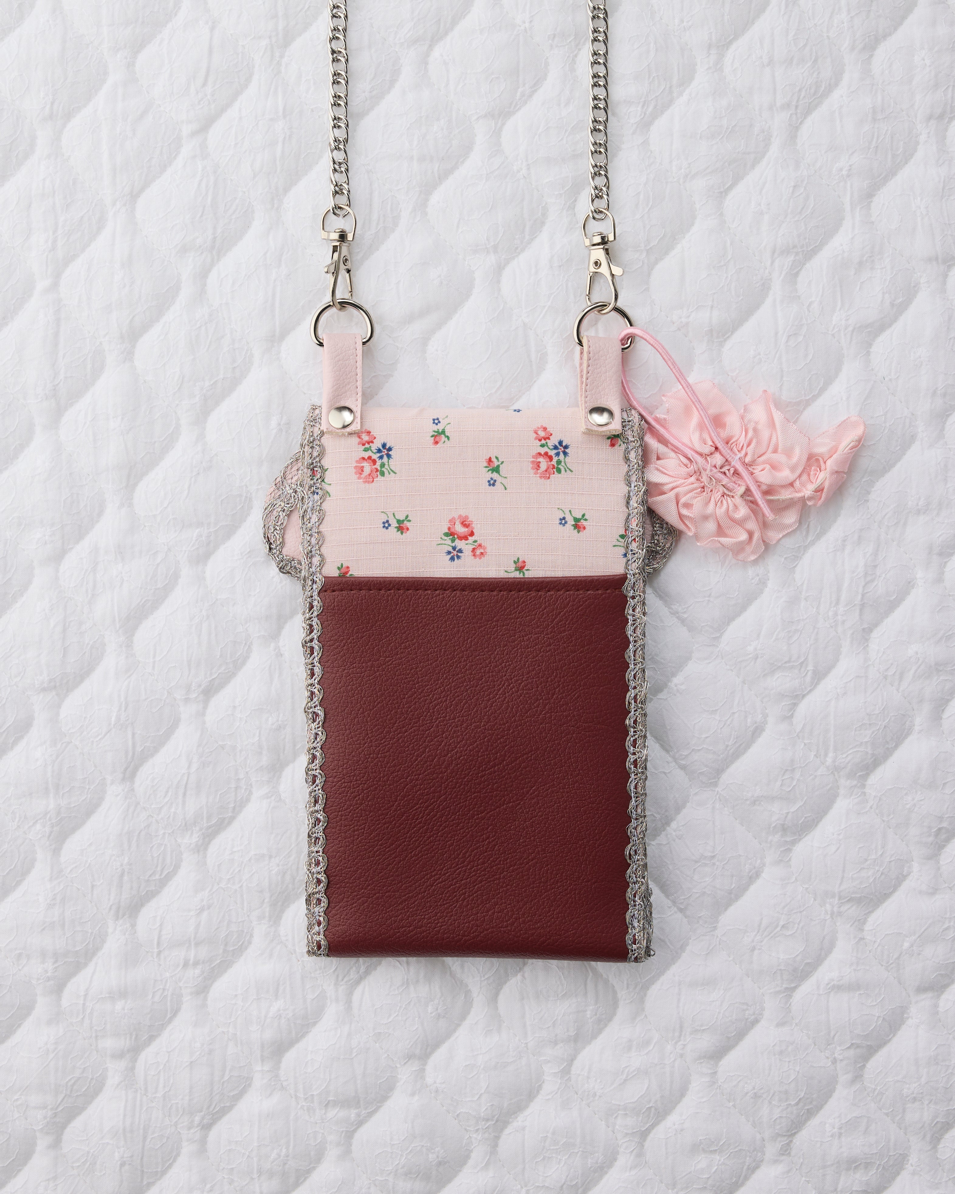 ノリエノモト paris special twinkle wave phone holder パリスペ 限定 スマホショルダー 前後ポケット付き ヴィンテージリボン