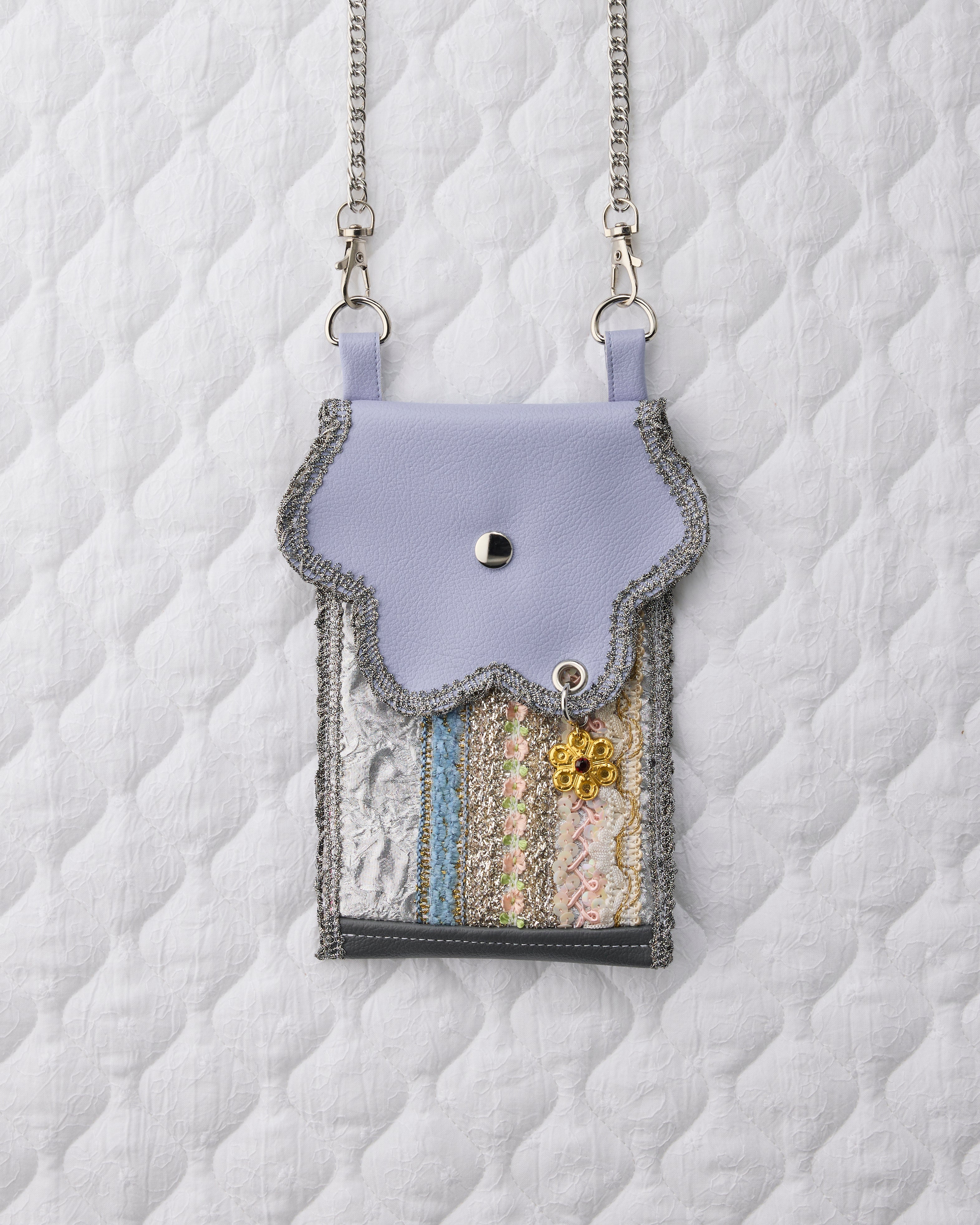 ノリエノモト paris special twinkle wave phone holder パリスペ 限定 スマホショルダー 前後ポケット付き ヴィンテージリボン