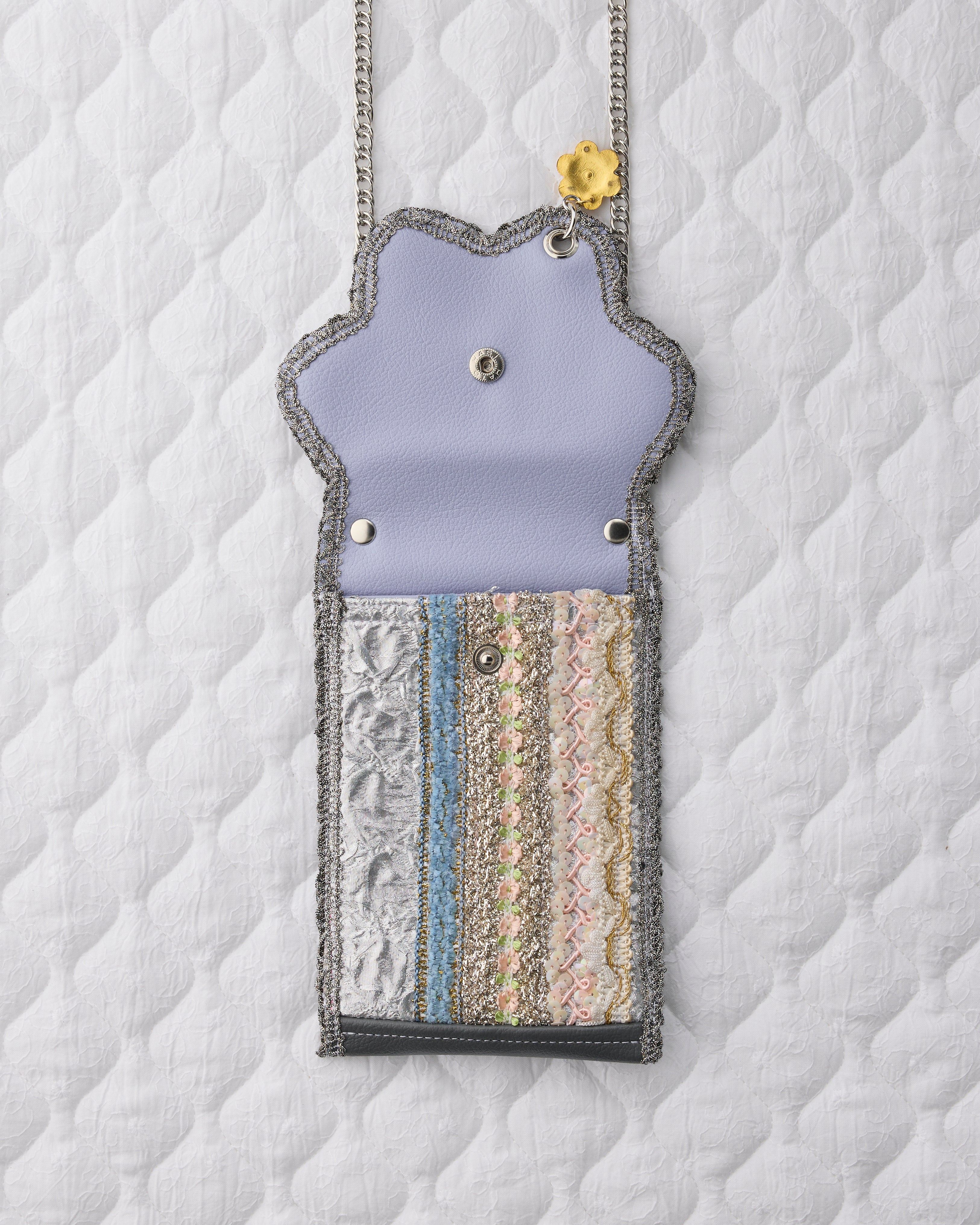 ノリエノモト paris special twinkle wave phone holder パリスペ 限定 スマホショルダー 前後ポケット付き ヴィンテージリボン